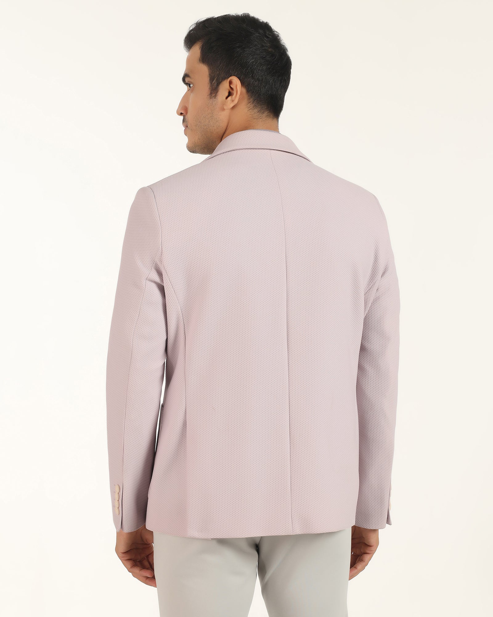 TechPro Formal Light Pink Textured Blazer - Renault - Image 2