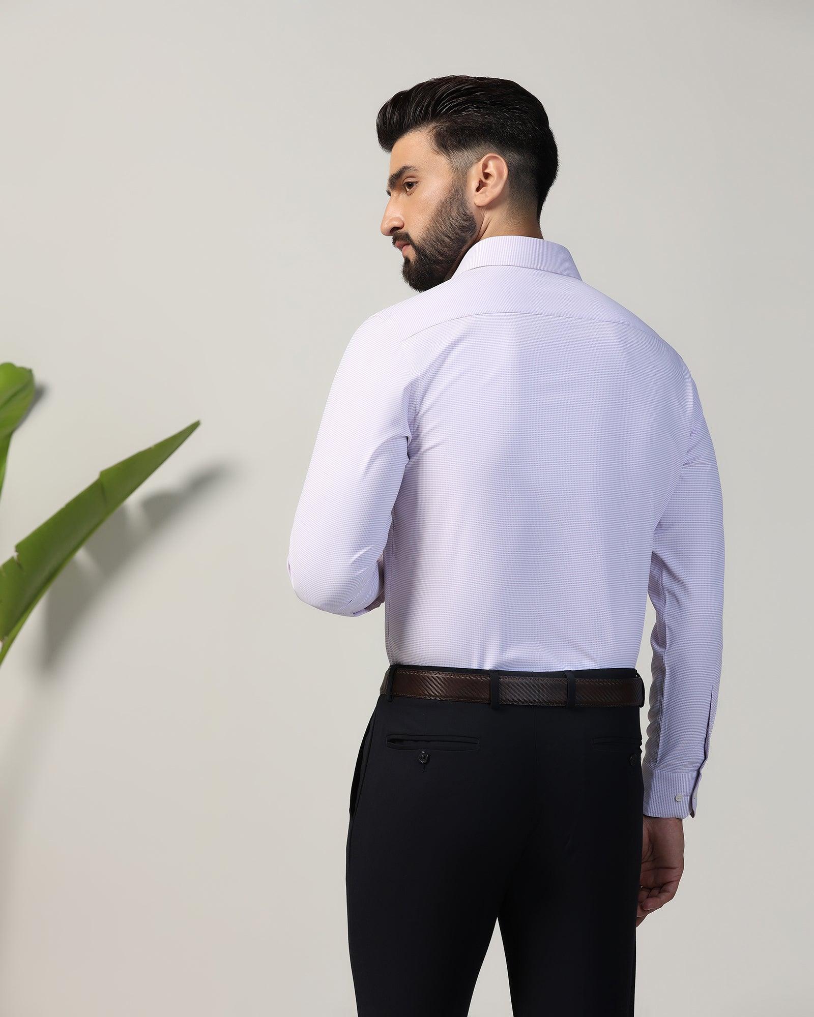 Non Iron Formal Mauve Textured Shirt - Matrix - Image 2