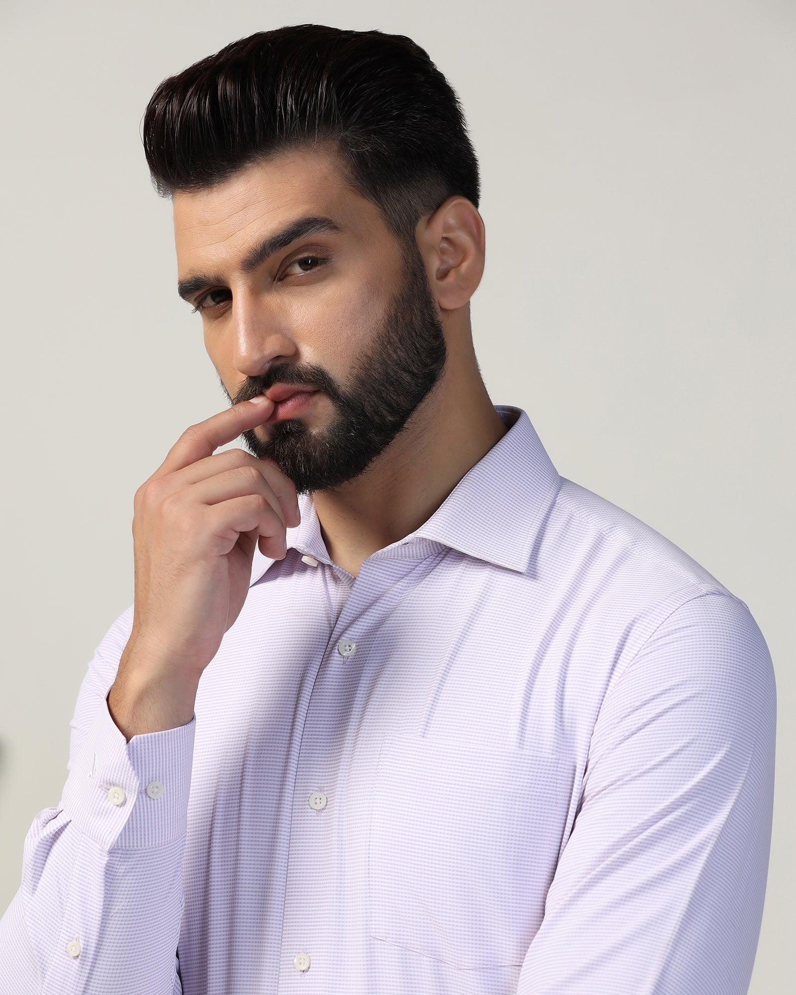 Non Iron Formal Mauve Textured Shirt - Matrix - Image 4