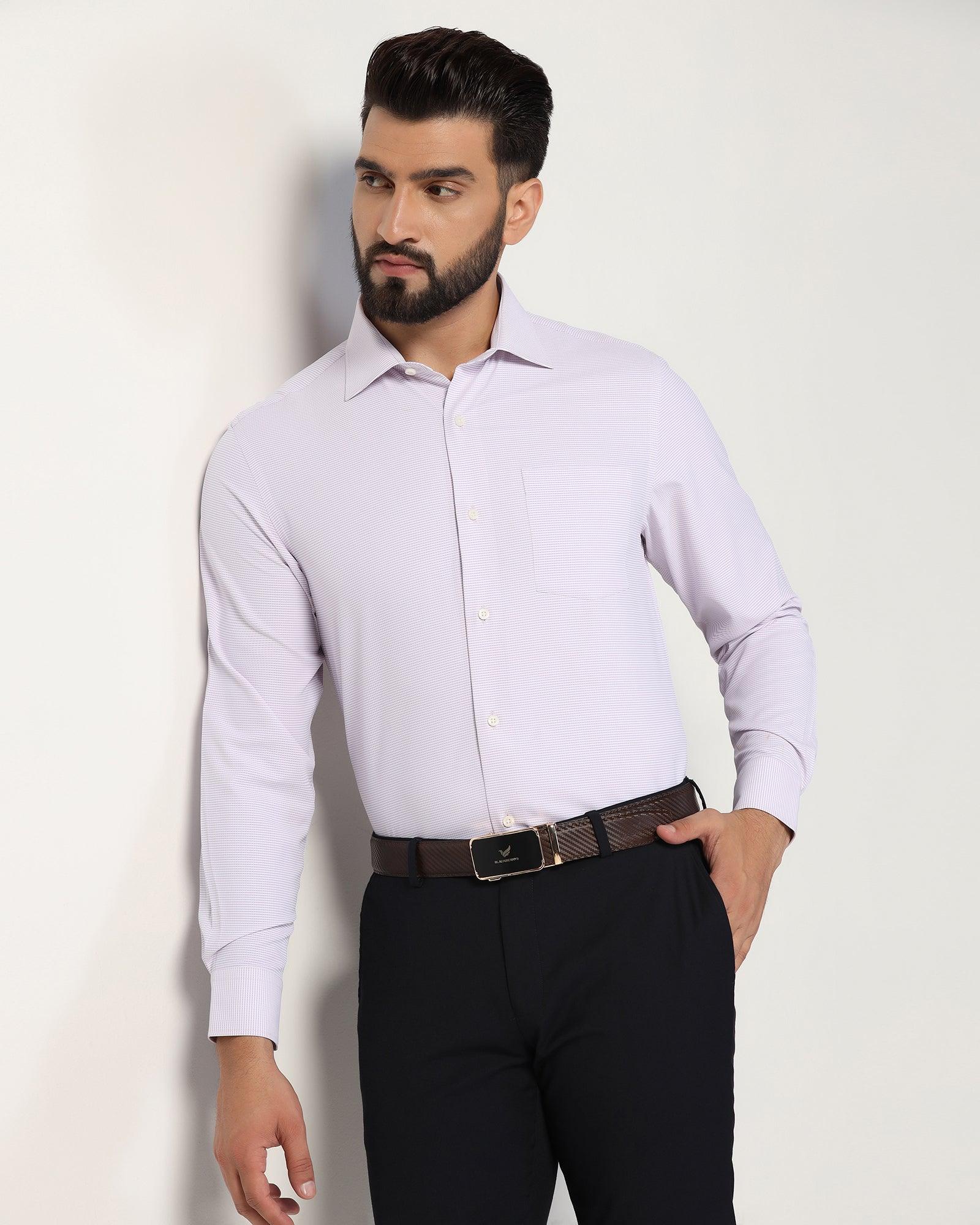 Non Iron Formal Mauve Textured Shirt - Matrix - Image 7