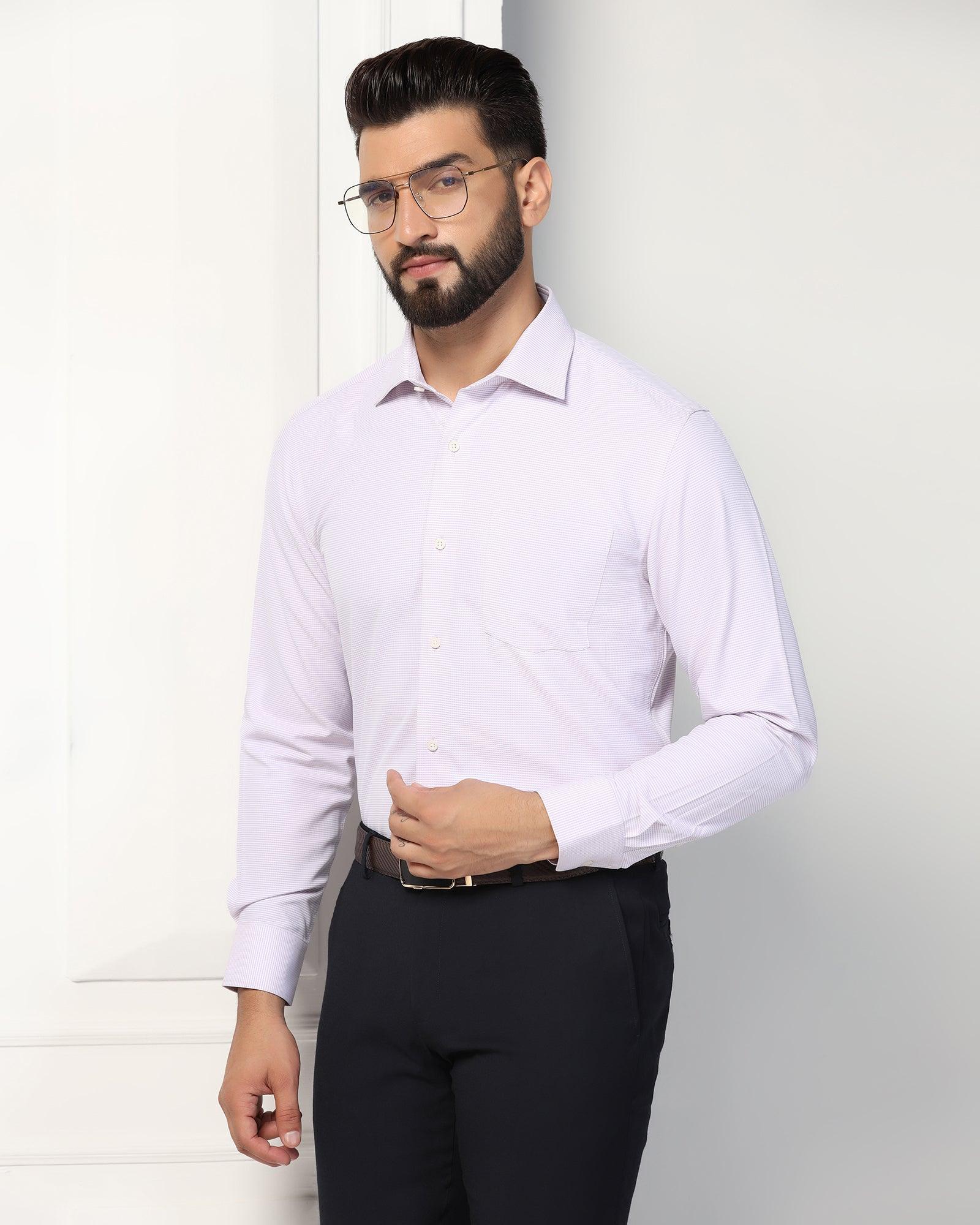 Non Iron Formal Mauve Textured Shirt - Matrix - Image 8