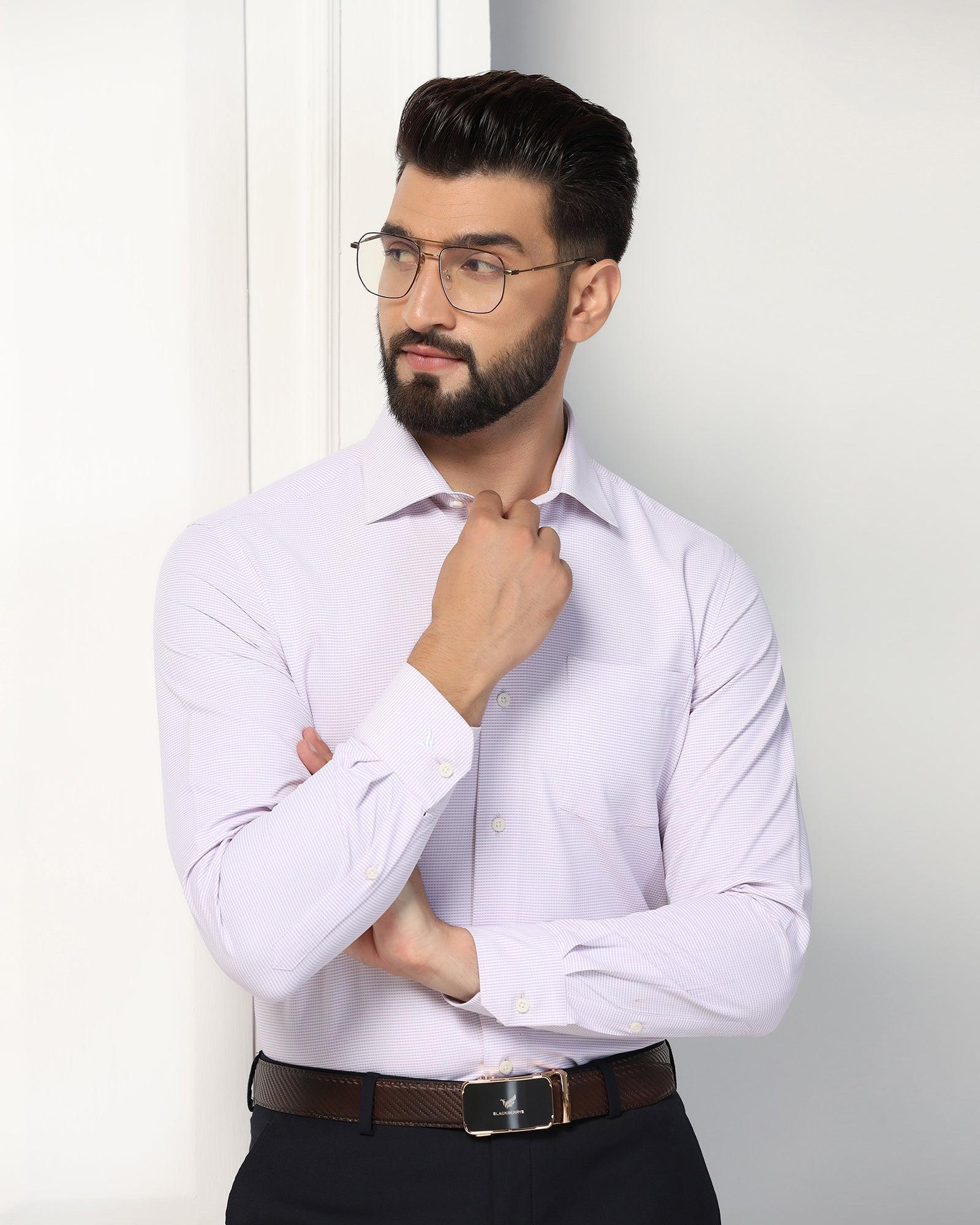 Non Iron Formal Mauve Textured Shirt - Matrix - Image 9
