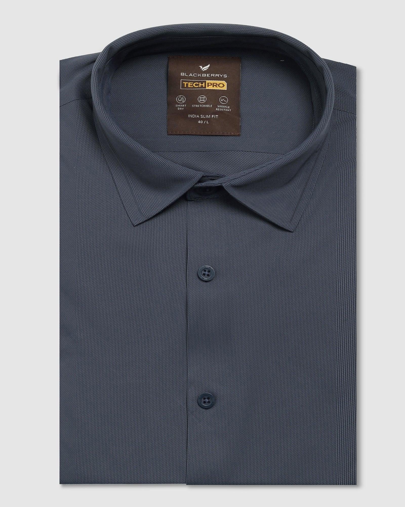 TechPro Formal Half Sleeve Midnight Blue Solid Shirt - Alfie - Image 5