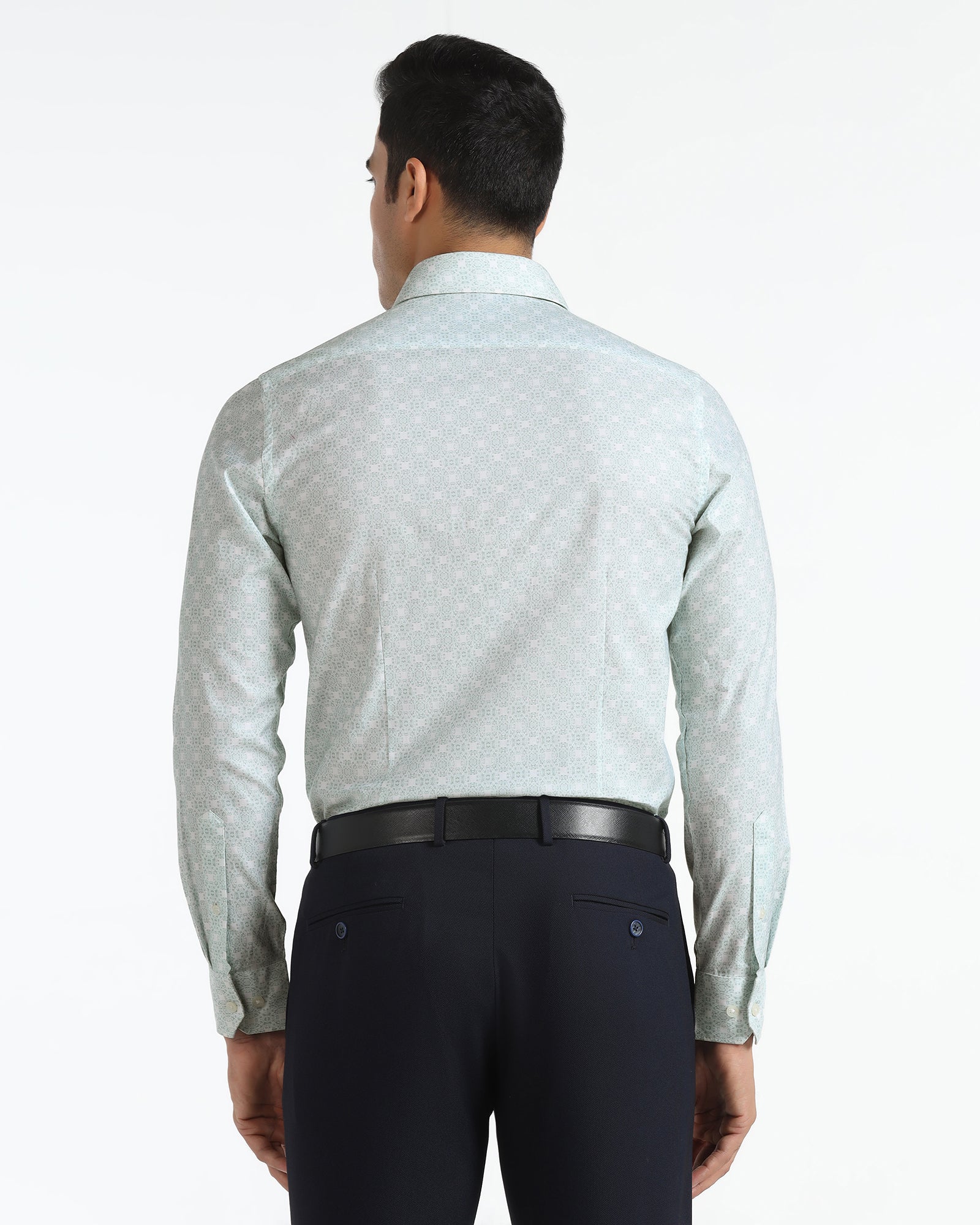 Formal Mint Printed Shirt - Drum - Image 2
