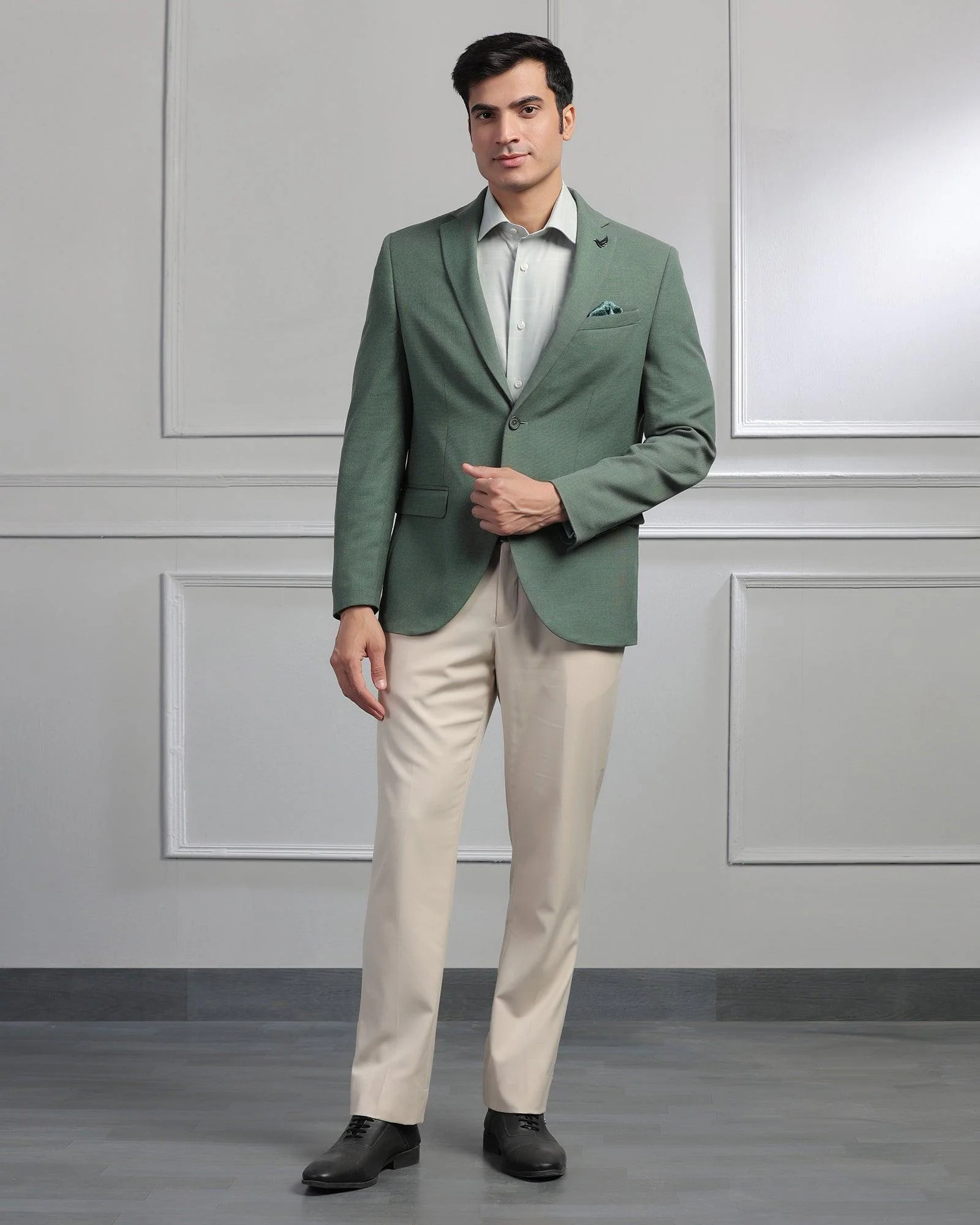 Formal Mint Textured Blazer - Garwin - Image 3