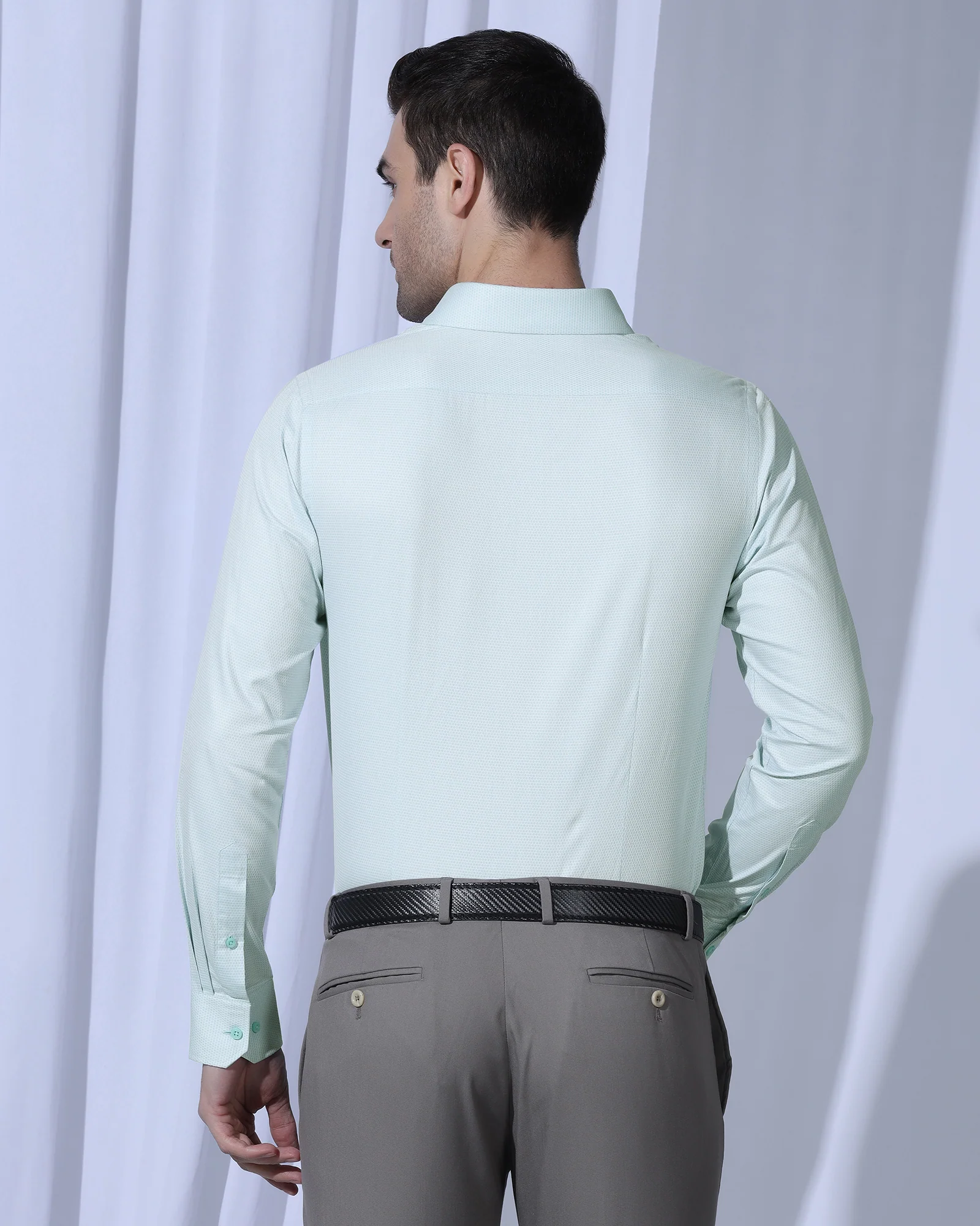 Formal Mint Textured Shirt - Benet - Image 2