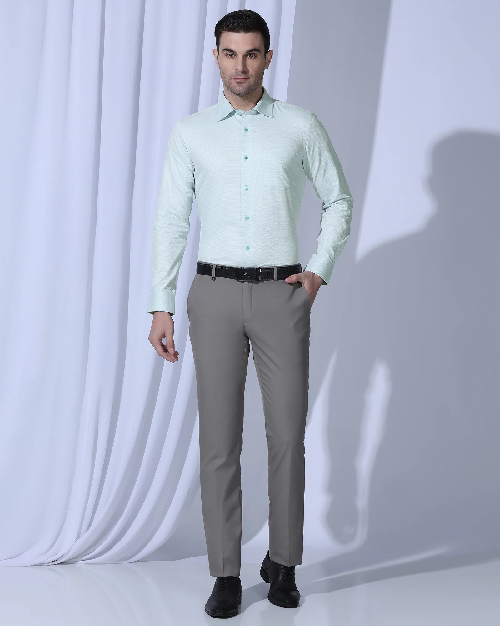 Formal Mint Textured Shirt - Benet - Image 3