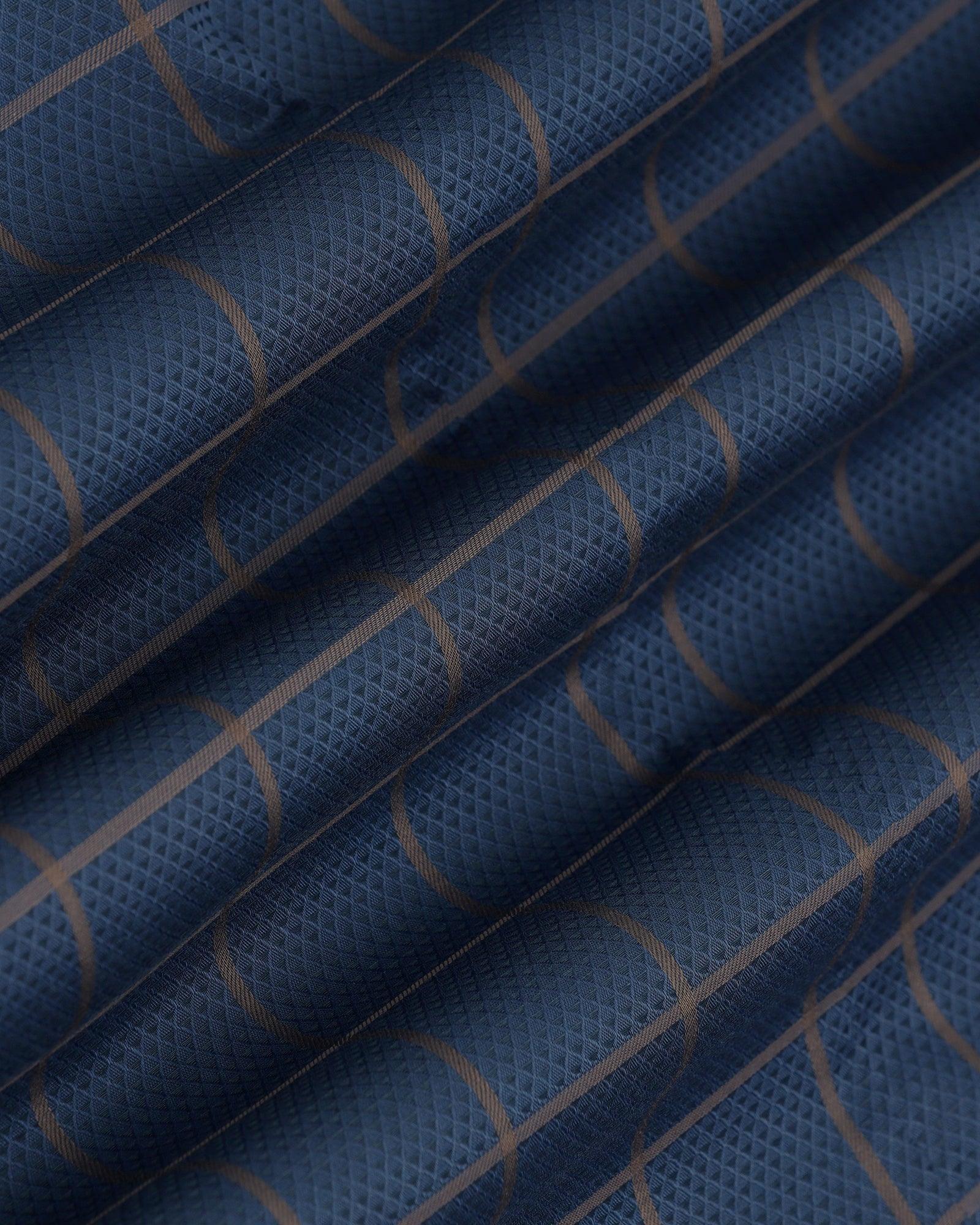 Formal Navy Check Shirt - Carman - Image 6