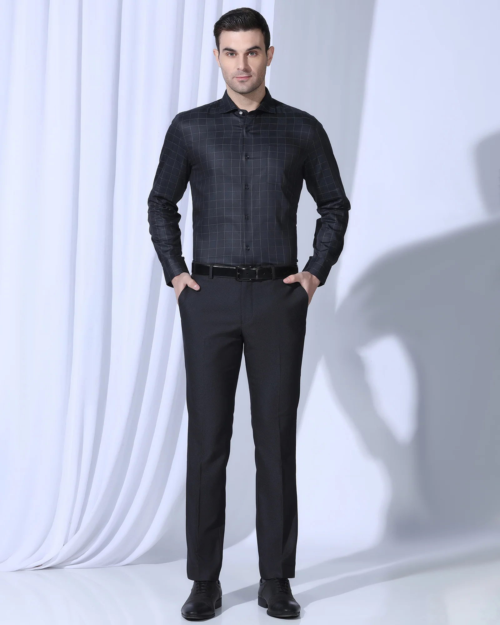 Formal Navy Check Shirt - Julian - Image 3
