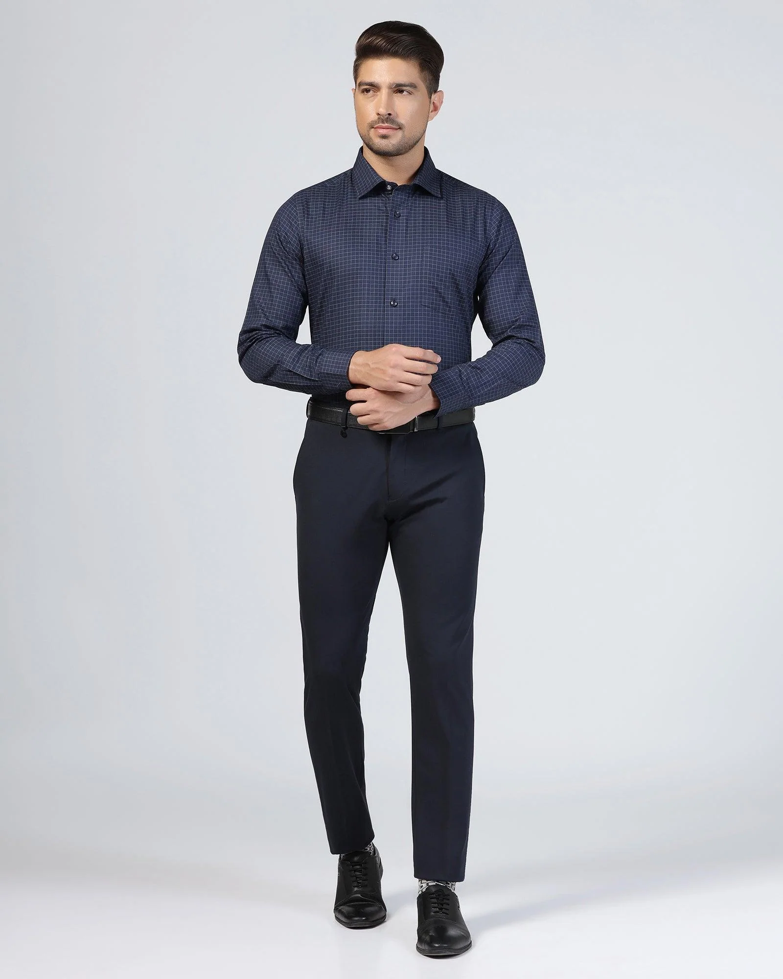 Formal Navy Check Shirt - Watson - Image 3