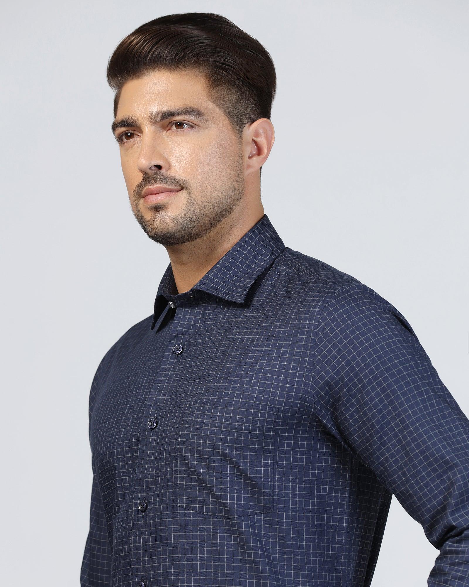 Formal Navy Check Shirt - Watson - Image 4
