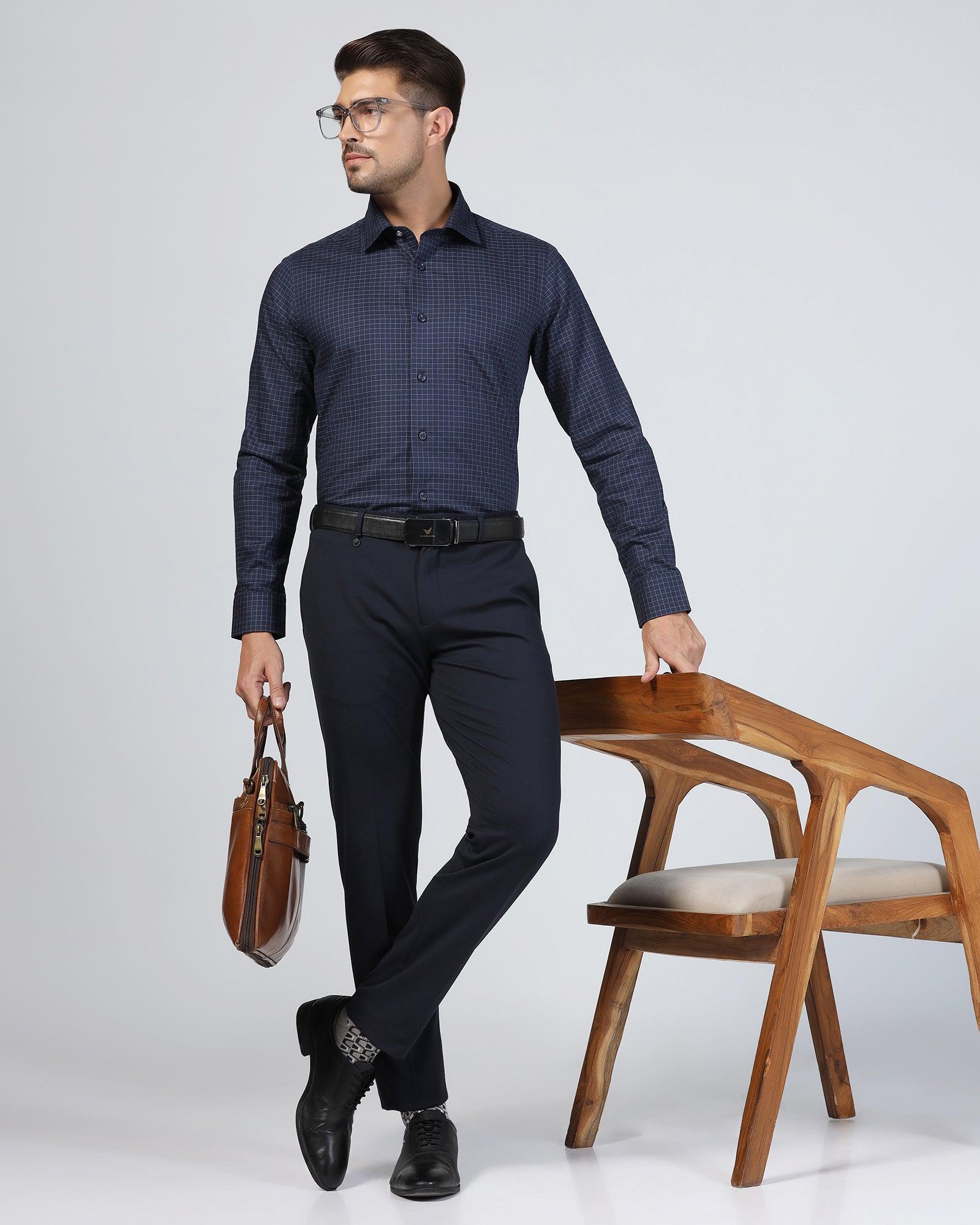 Formal Navy Check Shirt - Watson - Image 8