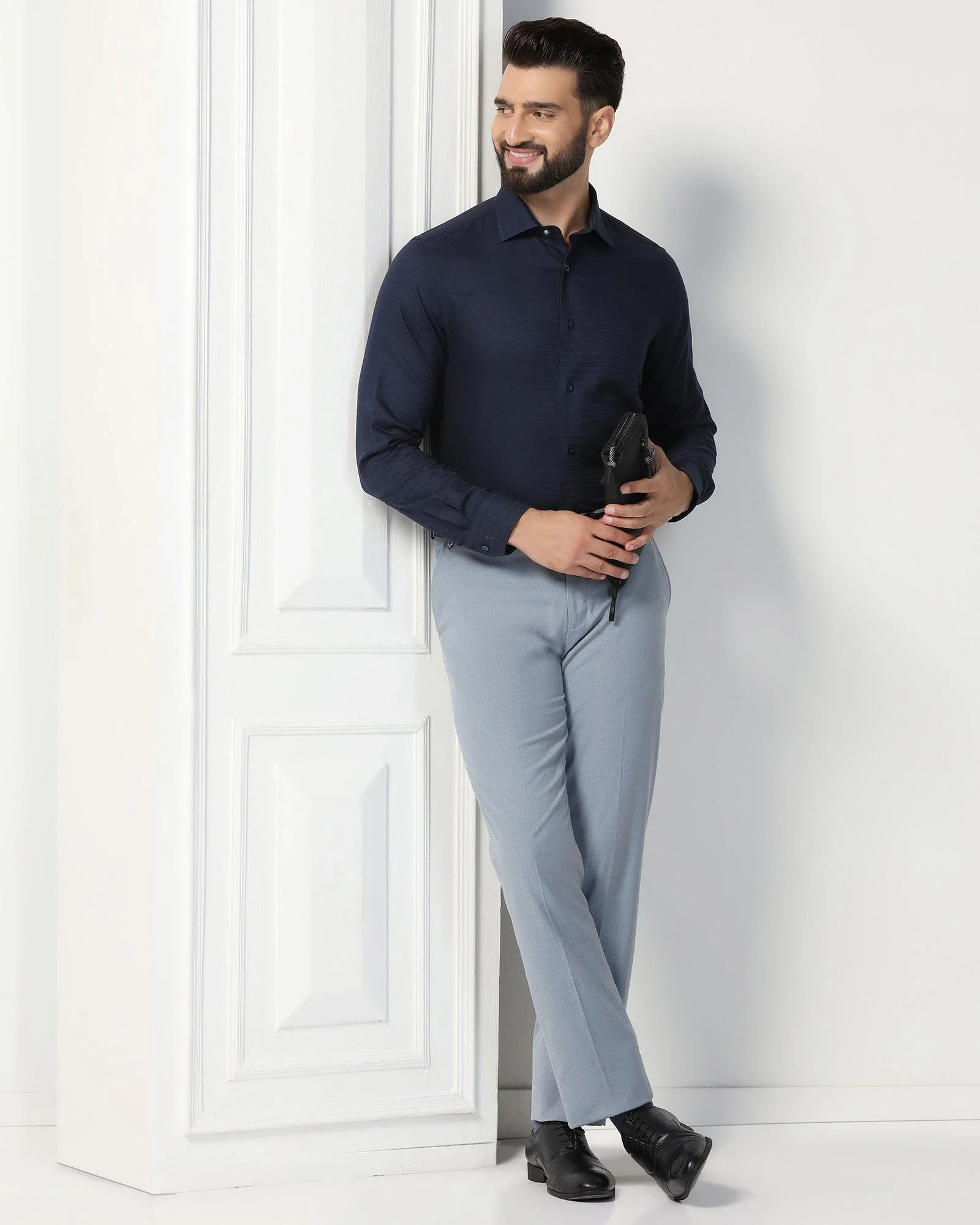 Formal Navy Stripe Shirt - Bran - Image 7