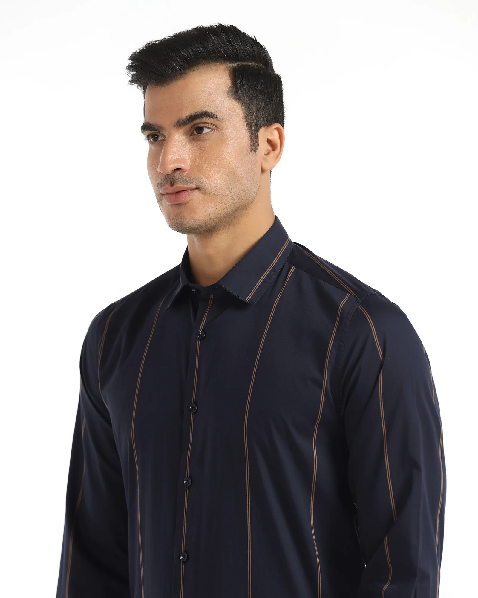 Formal Navy Stripe Shirt - Swing - Image 4