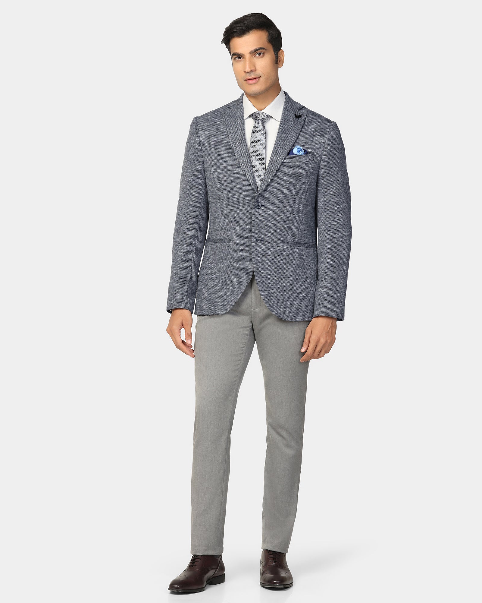 Formal Navy Textured Blazer - Jacobs - Image 3