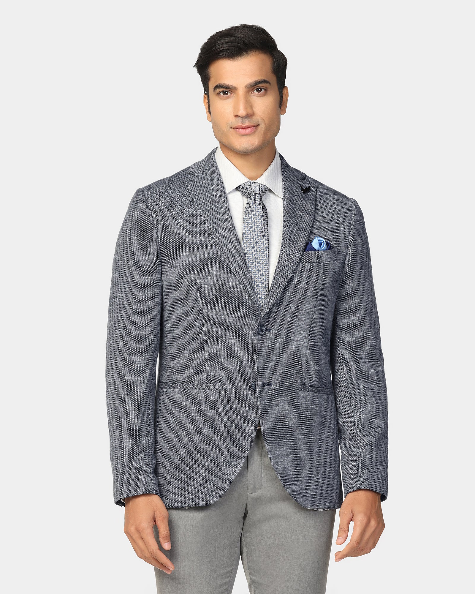 Formal Navy Textured Blazer - Jacobs - Image 5