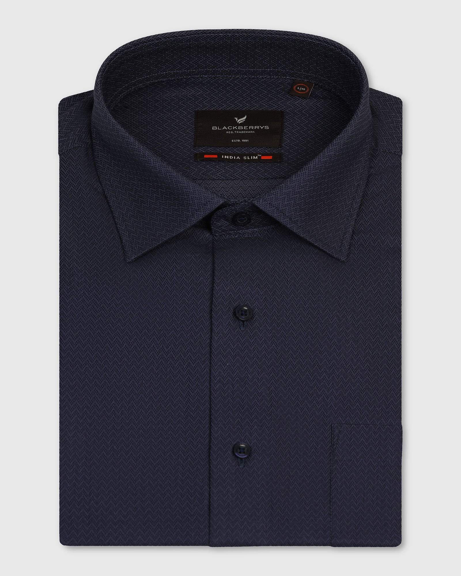 Formal Navy Textured Shirt - Lotto - Image 5