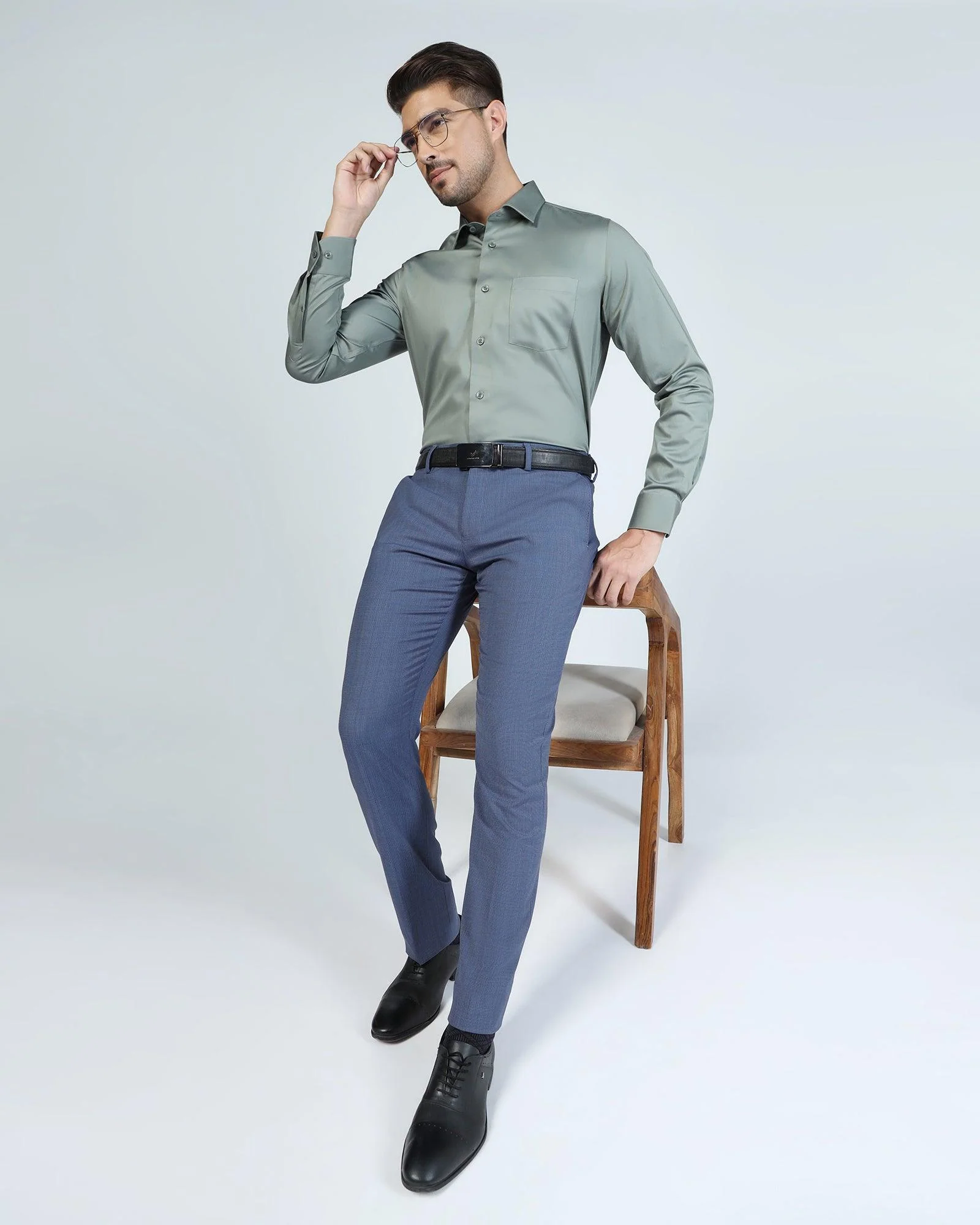 Non Iron Formal Olive Solid Shirt - Rolf - Image 8
