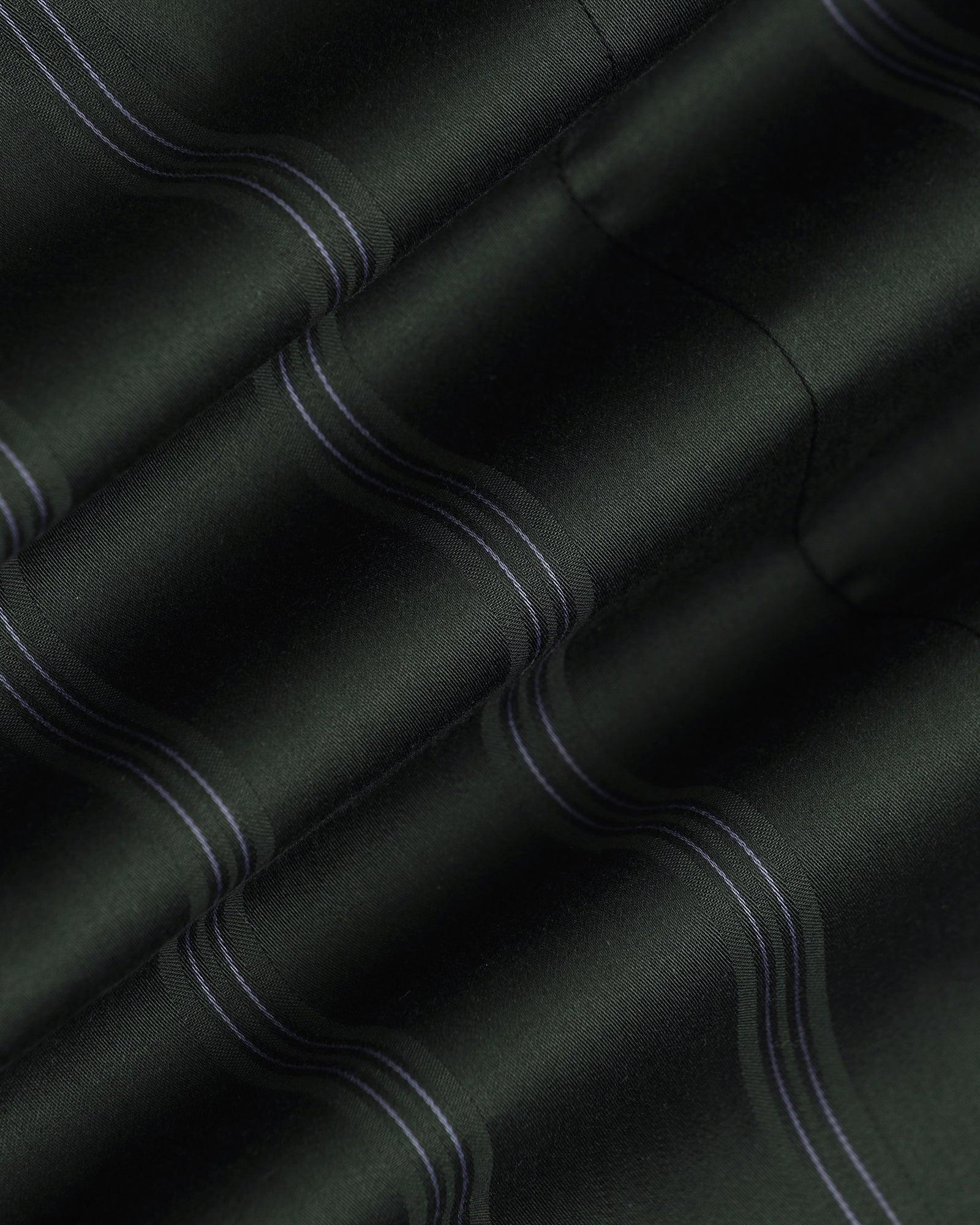 Formal Olive Stripe Shirt - Kolt - Image 6