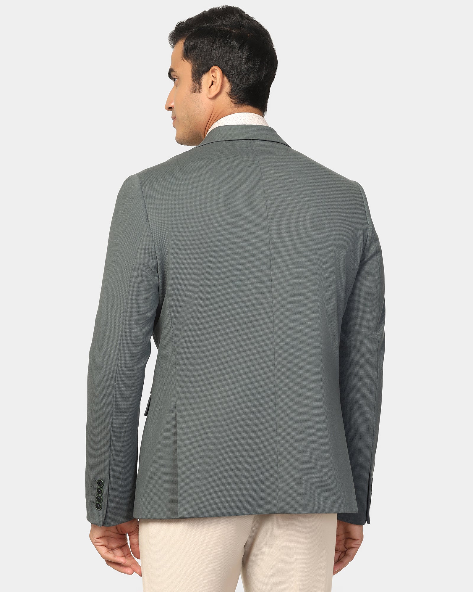 Formal Olive Textured Blazer - Dylan - Image 2