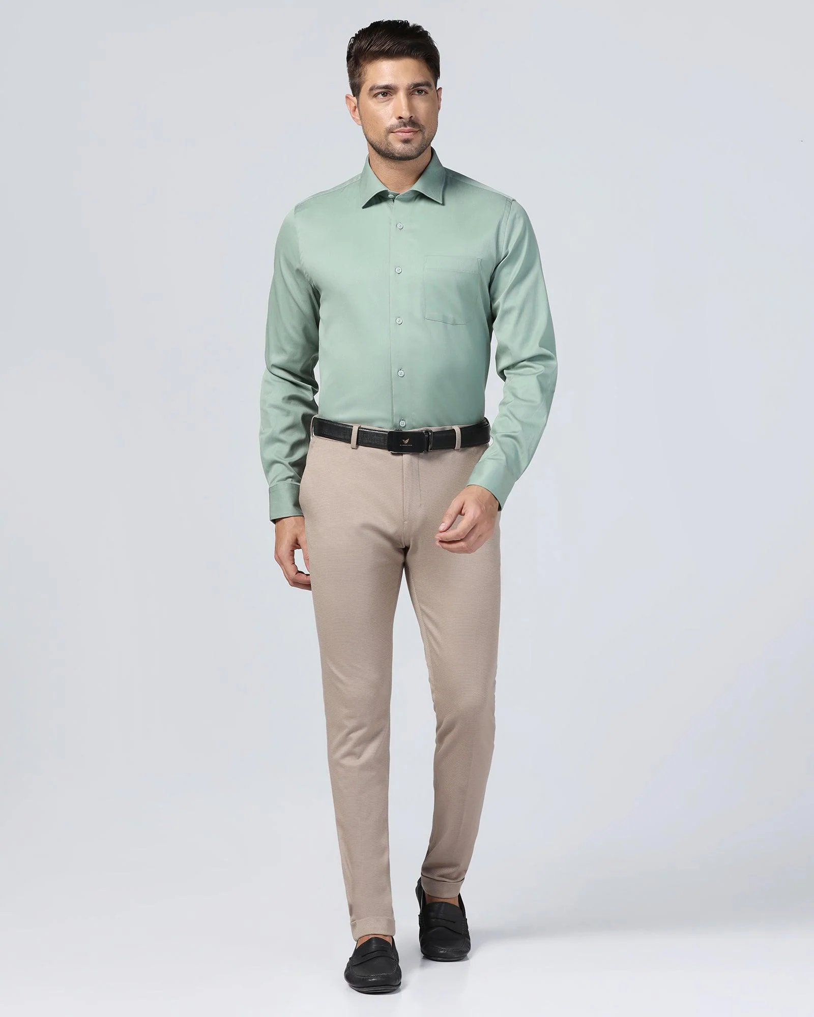Temp Tech Formal Olive Textured Shirt - Soy - Image 3
