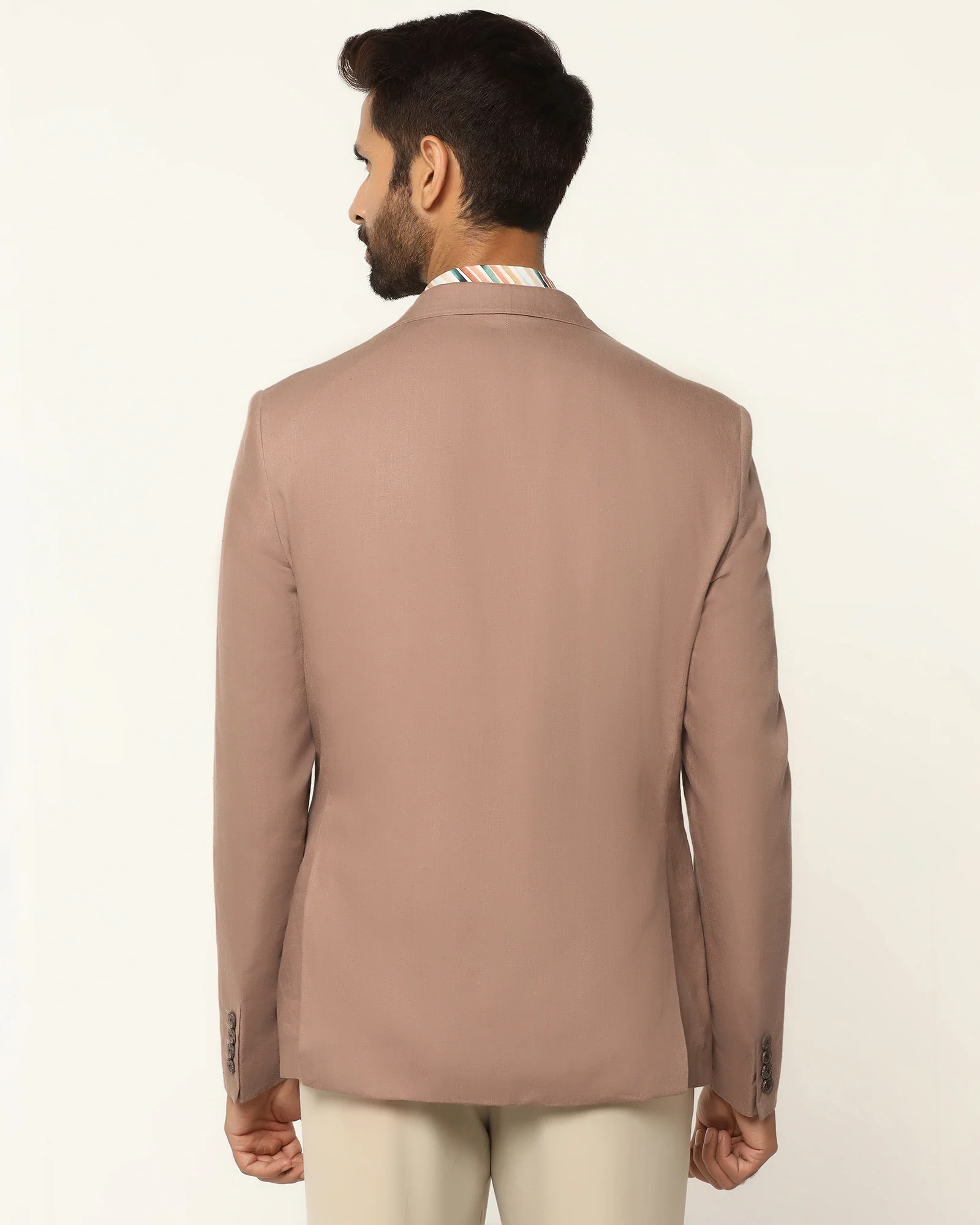 Formal Peach Solid Blazer - Gravity - Image 2