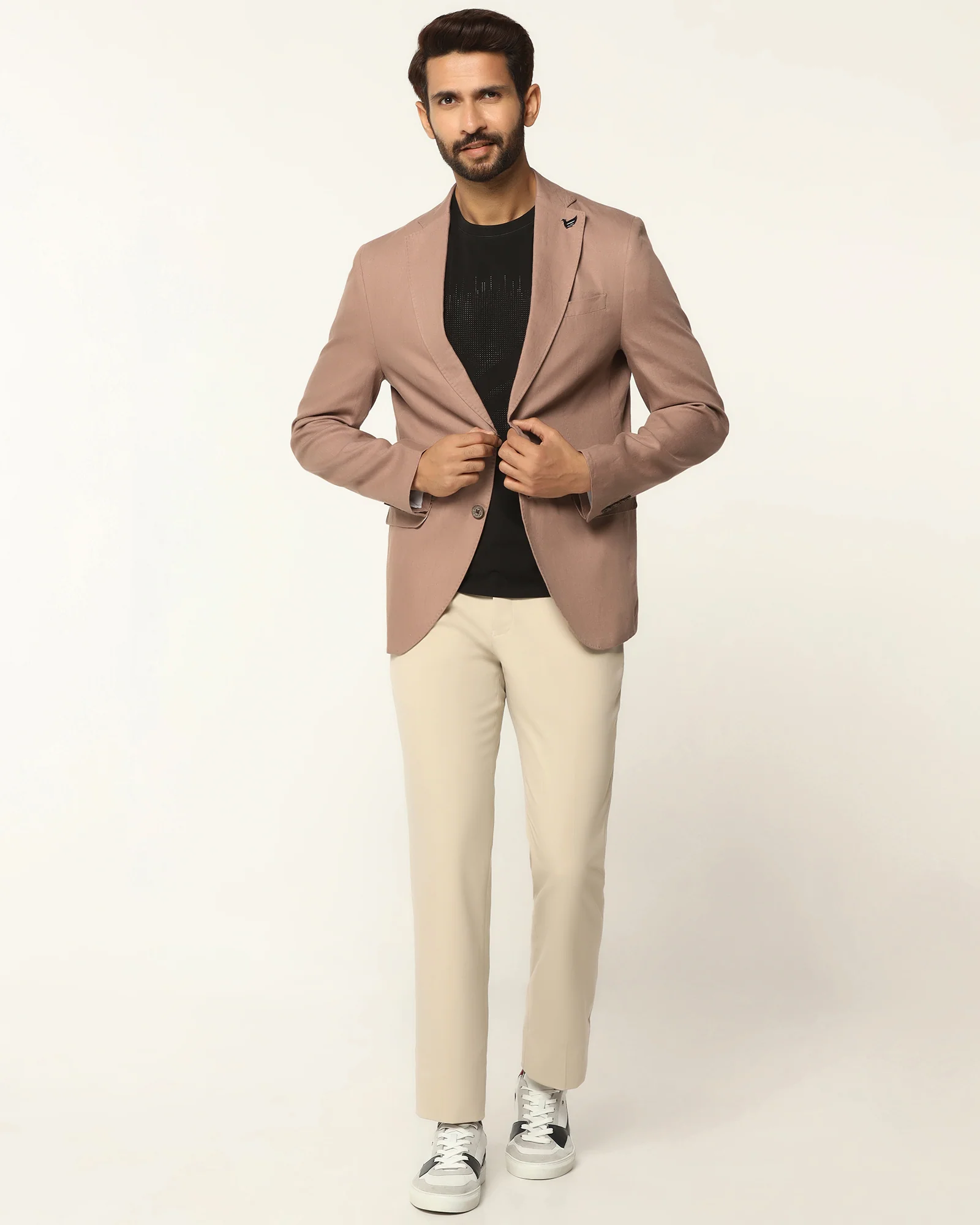 Formal Peach Solid Blazer - Gravity - Image 8