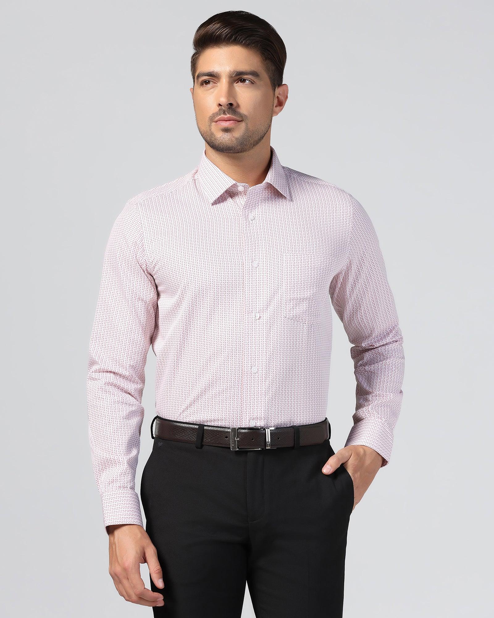 Non Iron Formal Pink Printed Shirt - Zone - Image 7