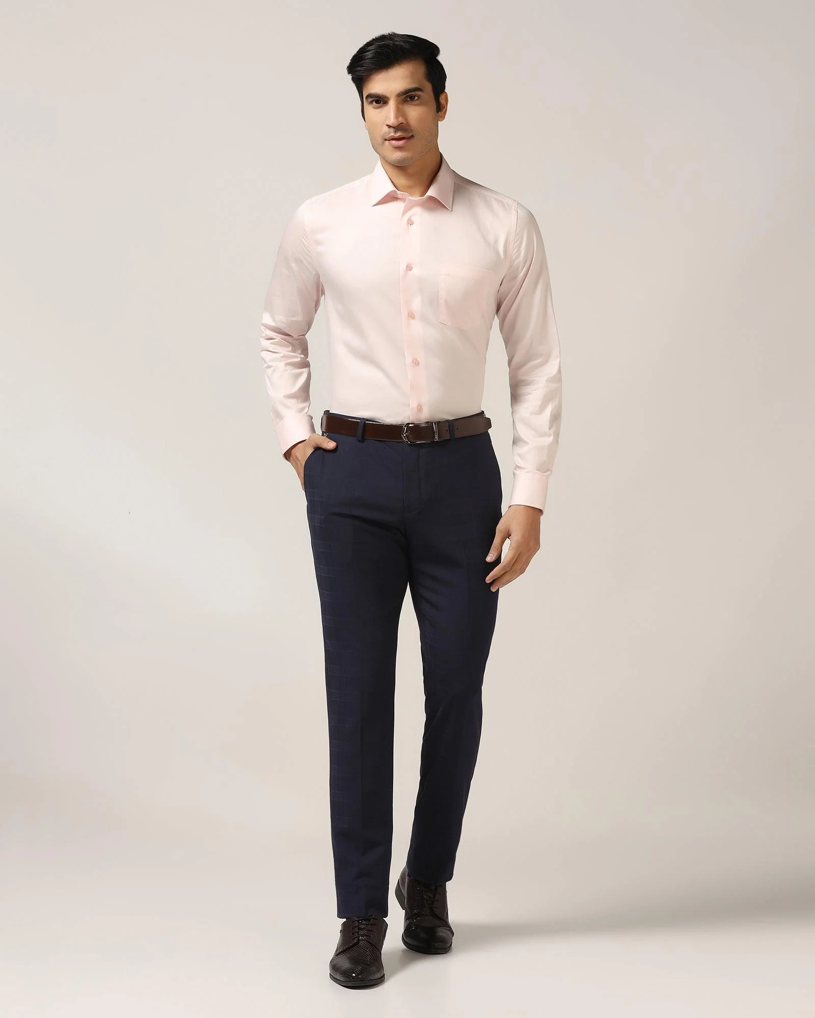 Formal Pink Solid Shirt - Simble - Image 3