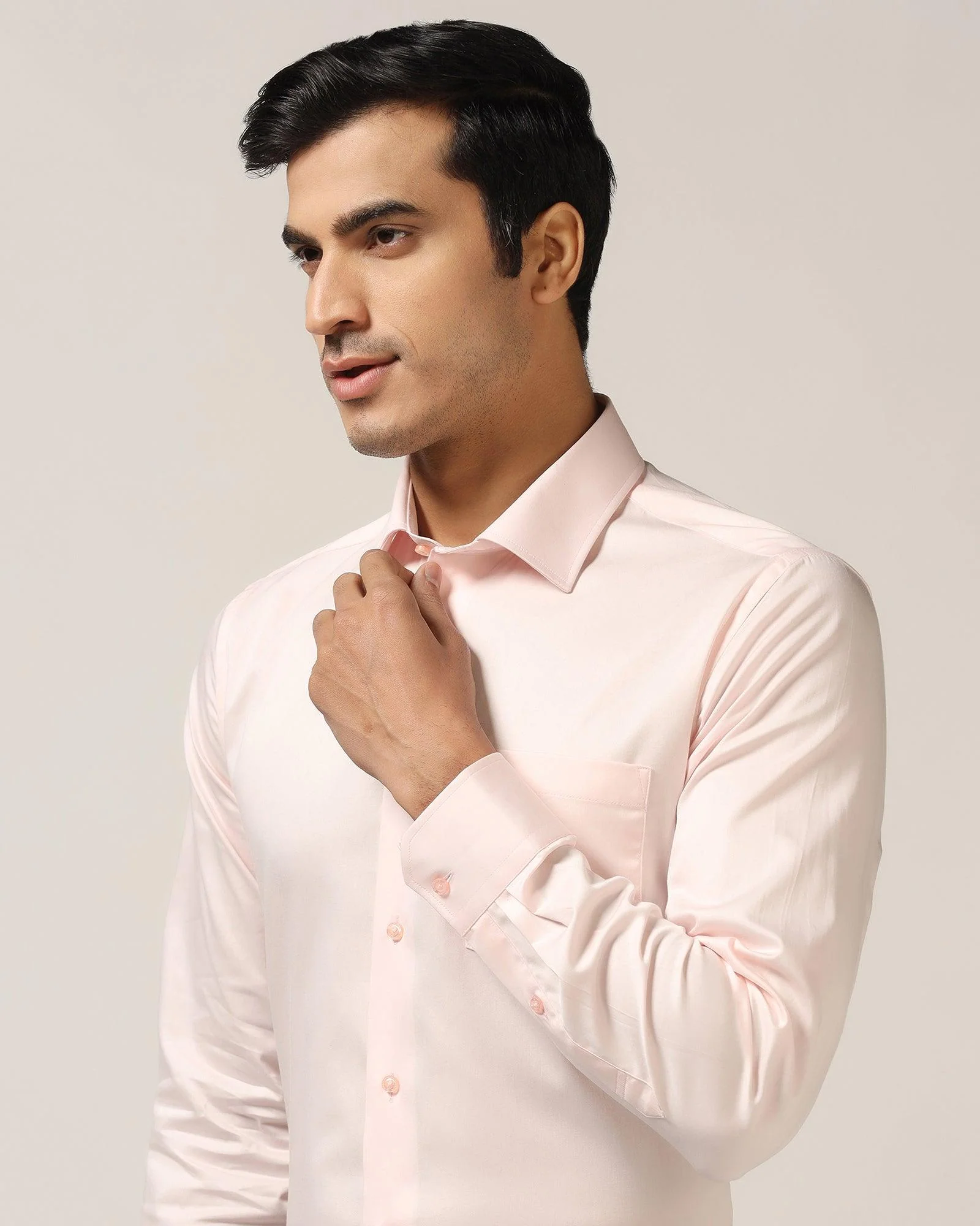 Formal Pink Solid Shirt - Simble - Image 4
