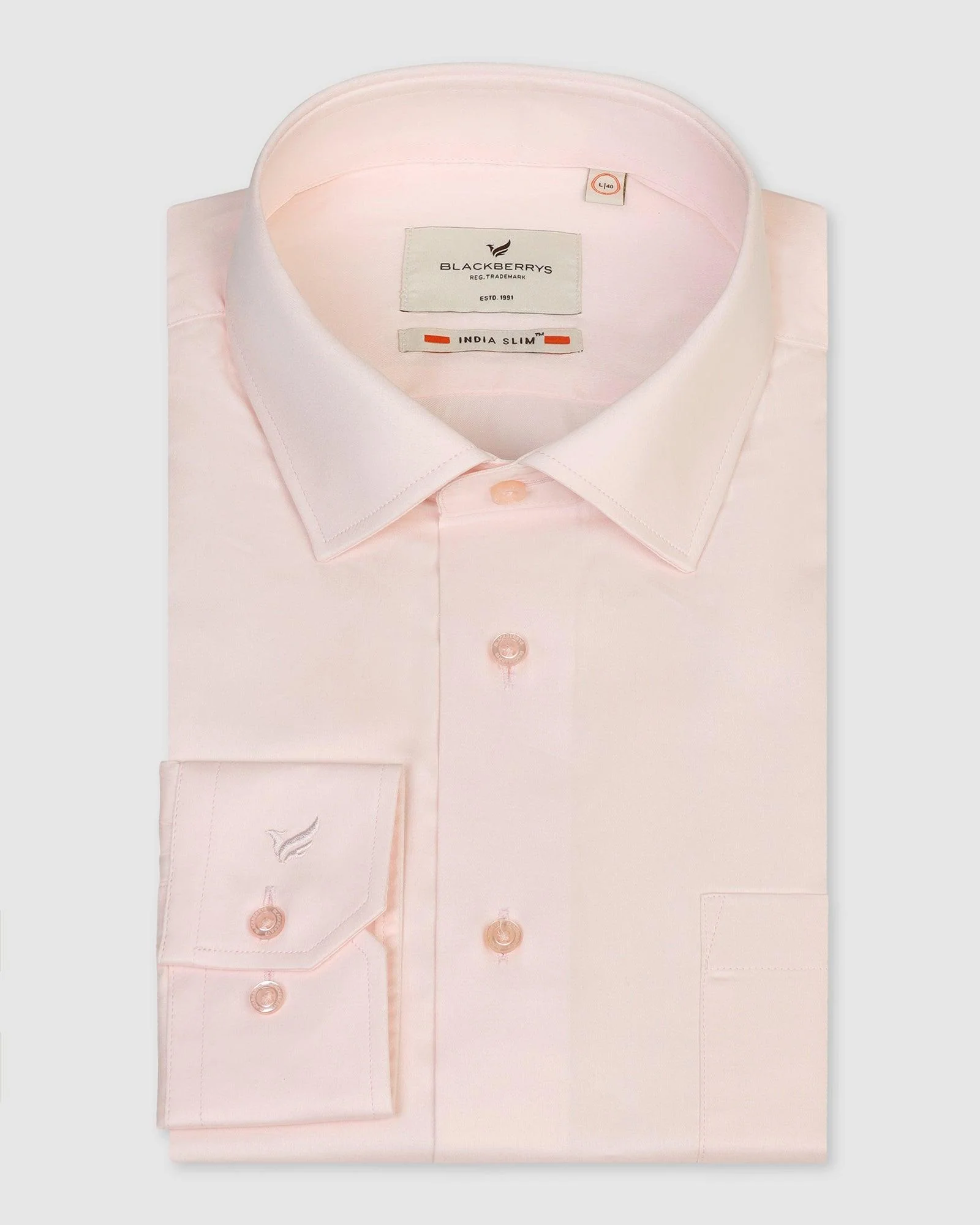 Formal Pink Solid Shirt - Simble - Image 5