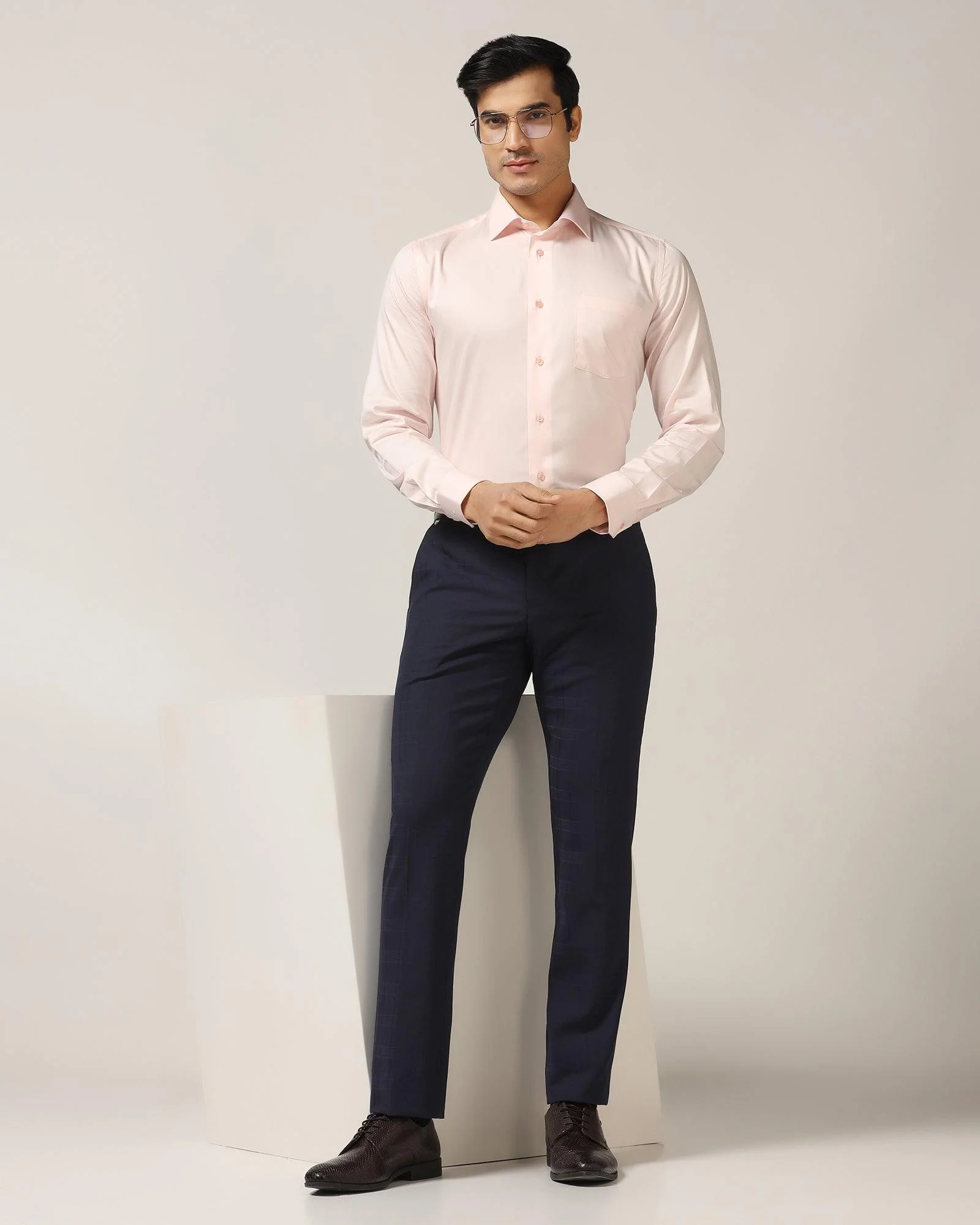 Formal Pink Solid Shirt - Simble - Image 6
