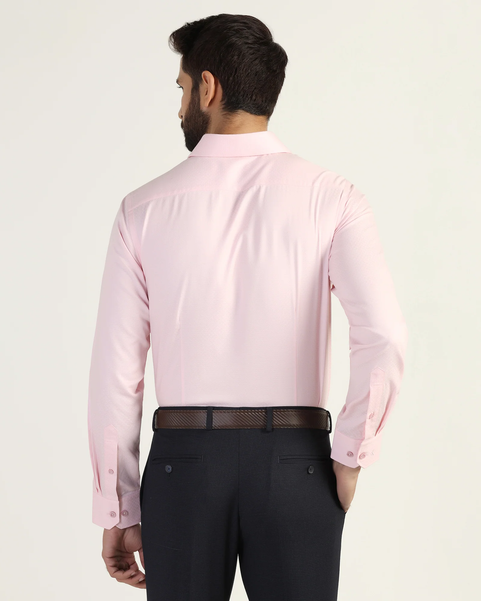 Formal Pink Textured Shirt - Brick - Image 2