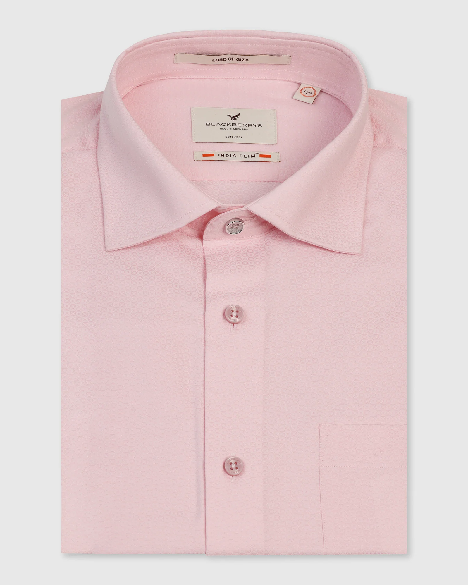 Formal Pink Textured Shirt - Brick - Image 5