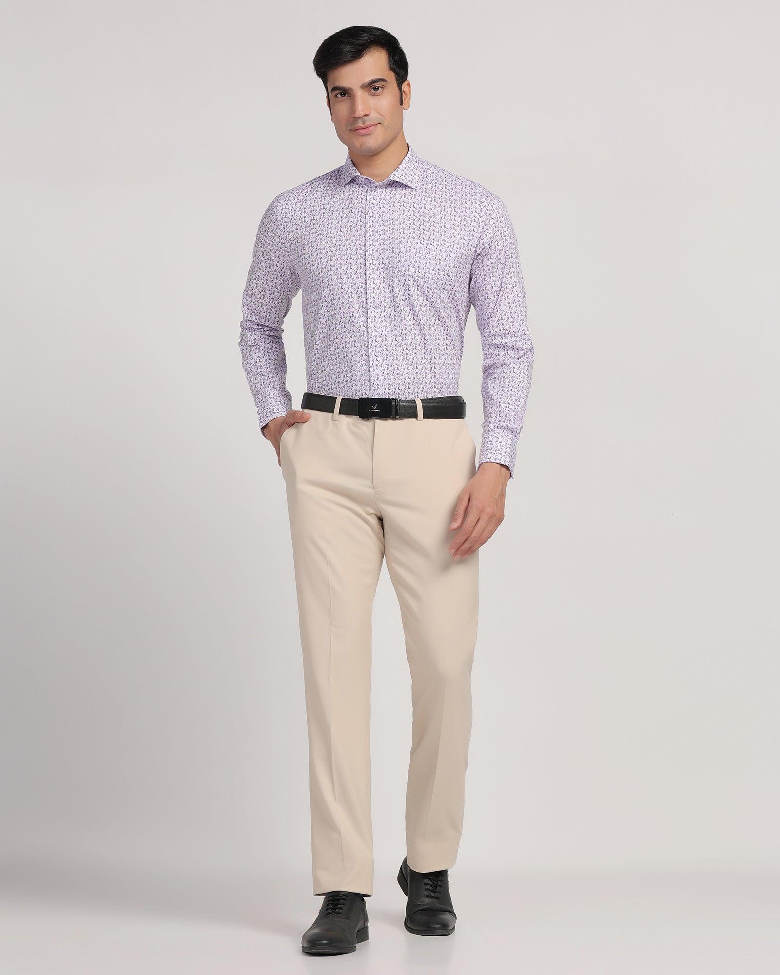 Formal Plum Printed Shirt - Avos - Image 3