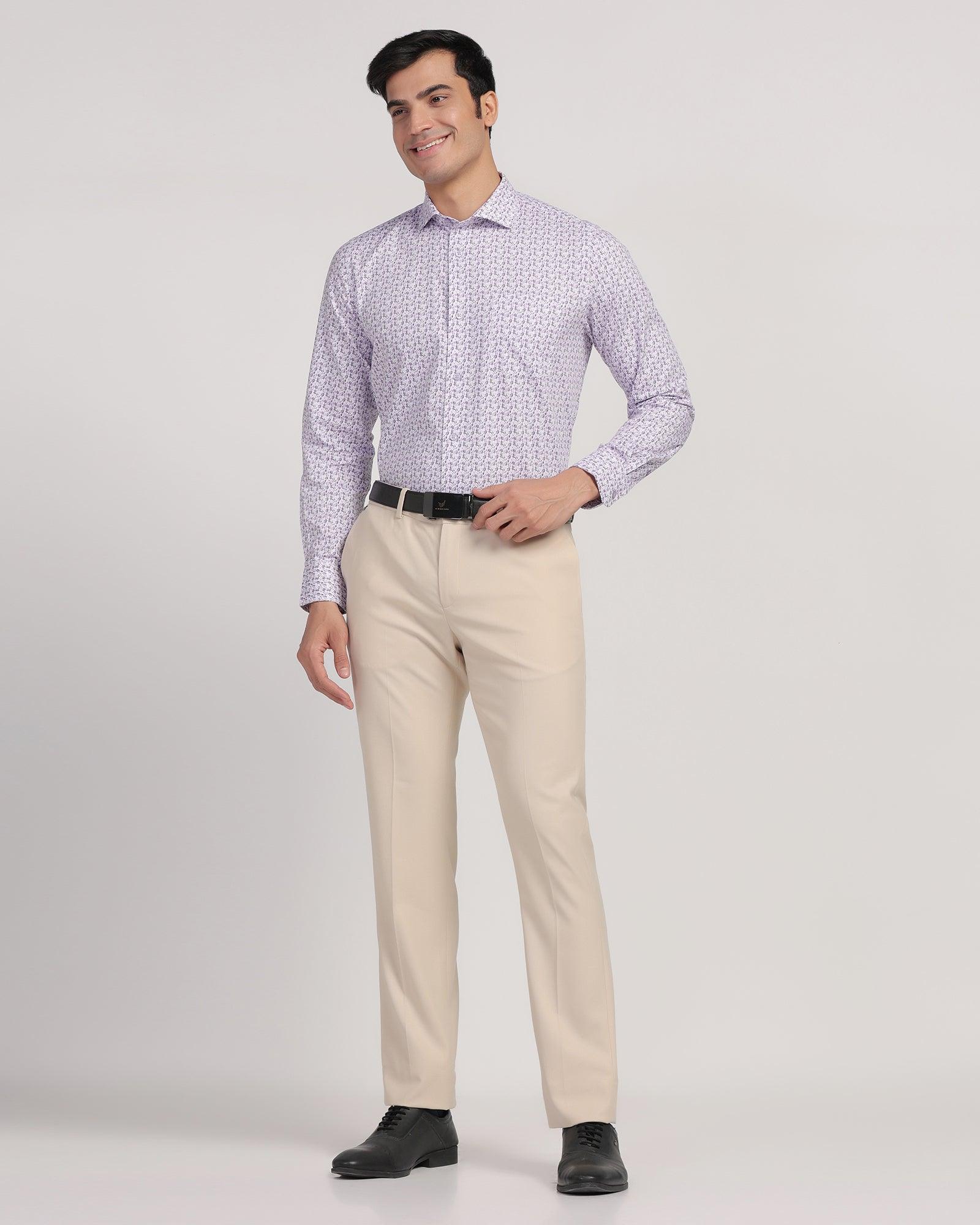Formal Plum Printed Shirt - Avos - Image 7