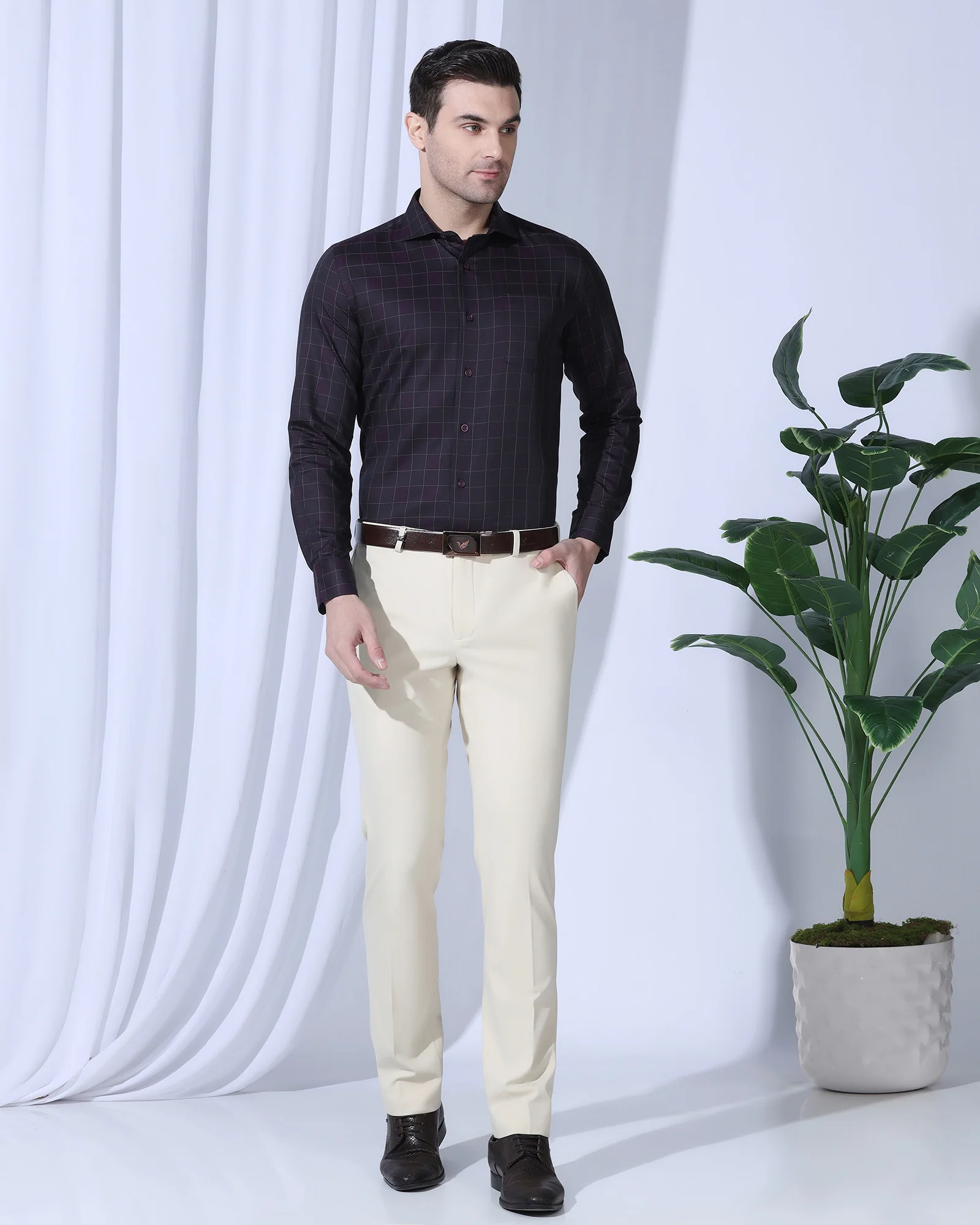 Formal Purple Check Shirt - Julian - Image 3