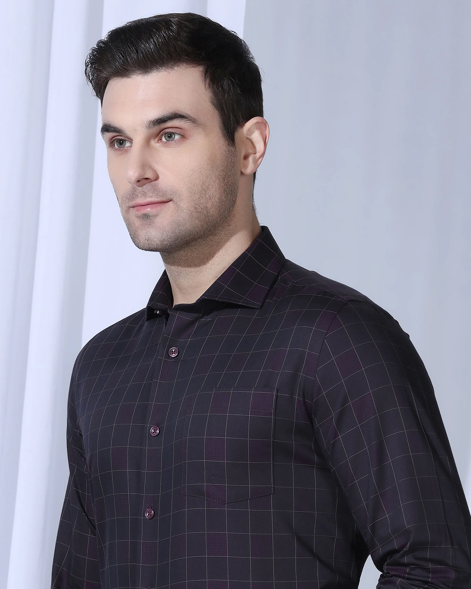 Formal Purple Check Shirt - Julian - Image 4