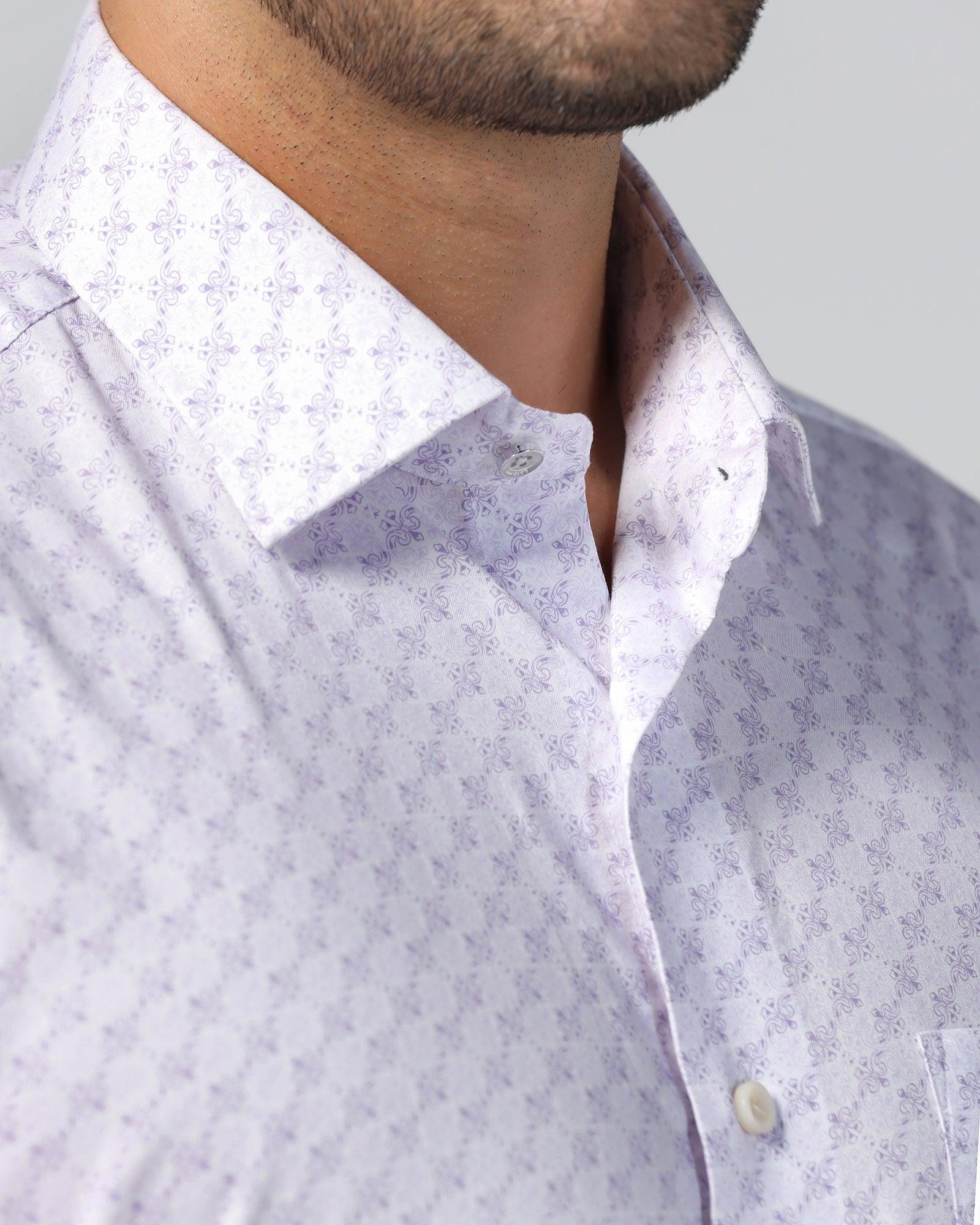 Formal Purple Printed Shirt - Iris - Image 9