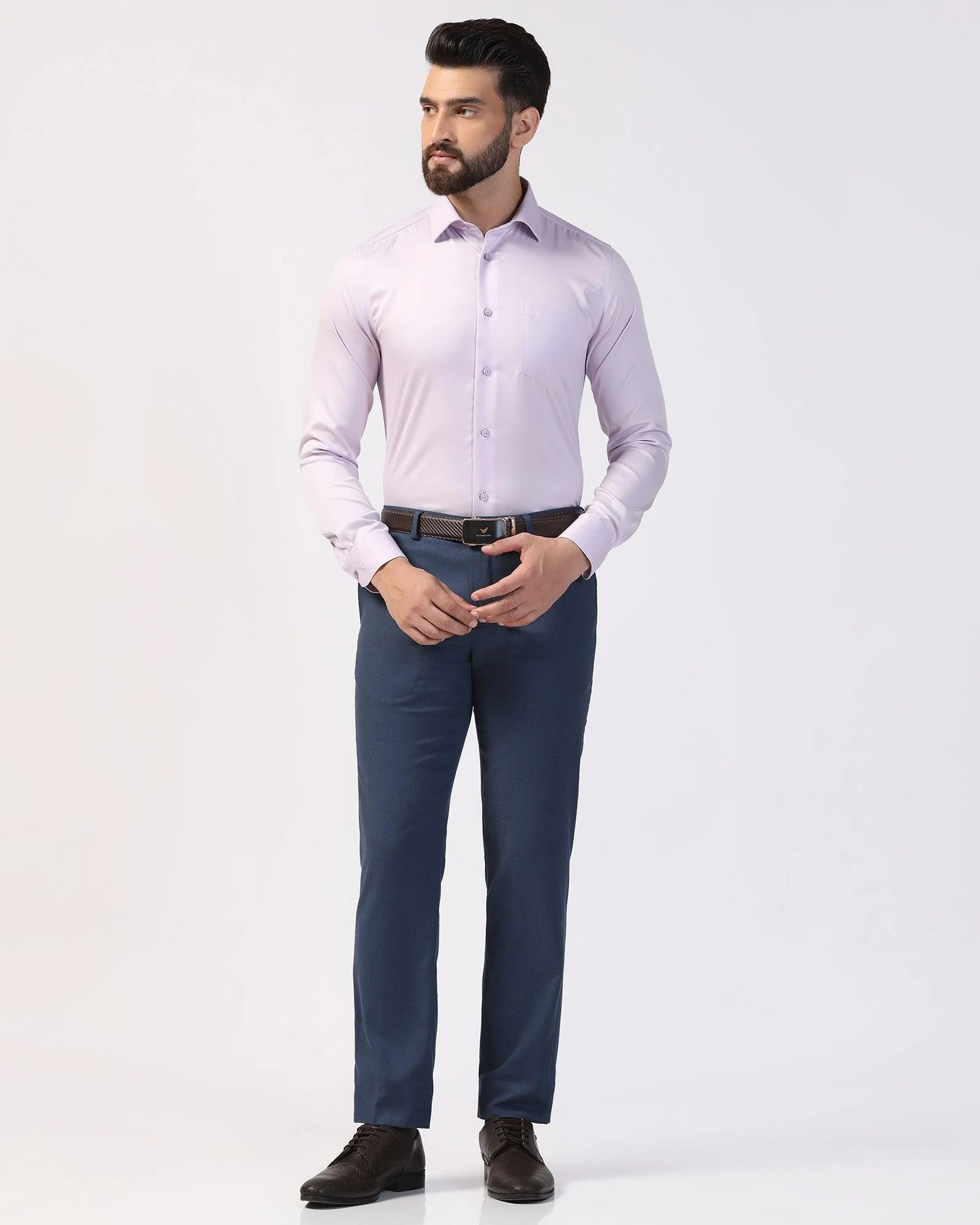 Formal Purple Solid Shirt - Marco - Image 3