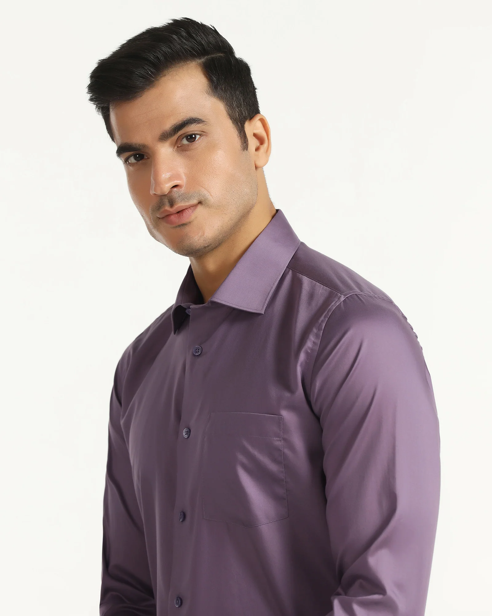 Formal Purple Solid Shirt - Roger - Image 4