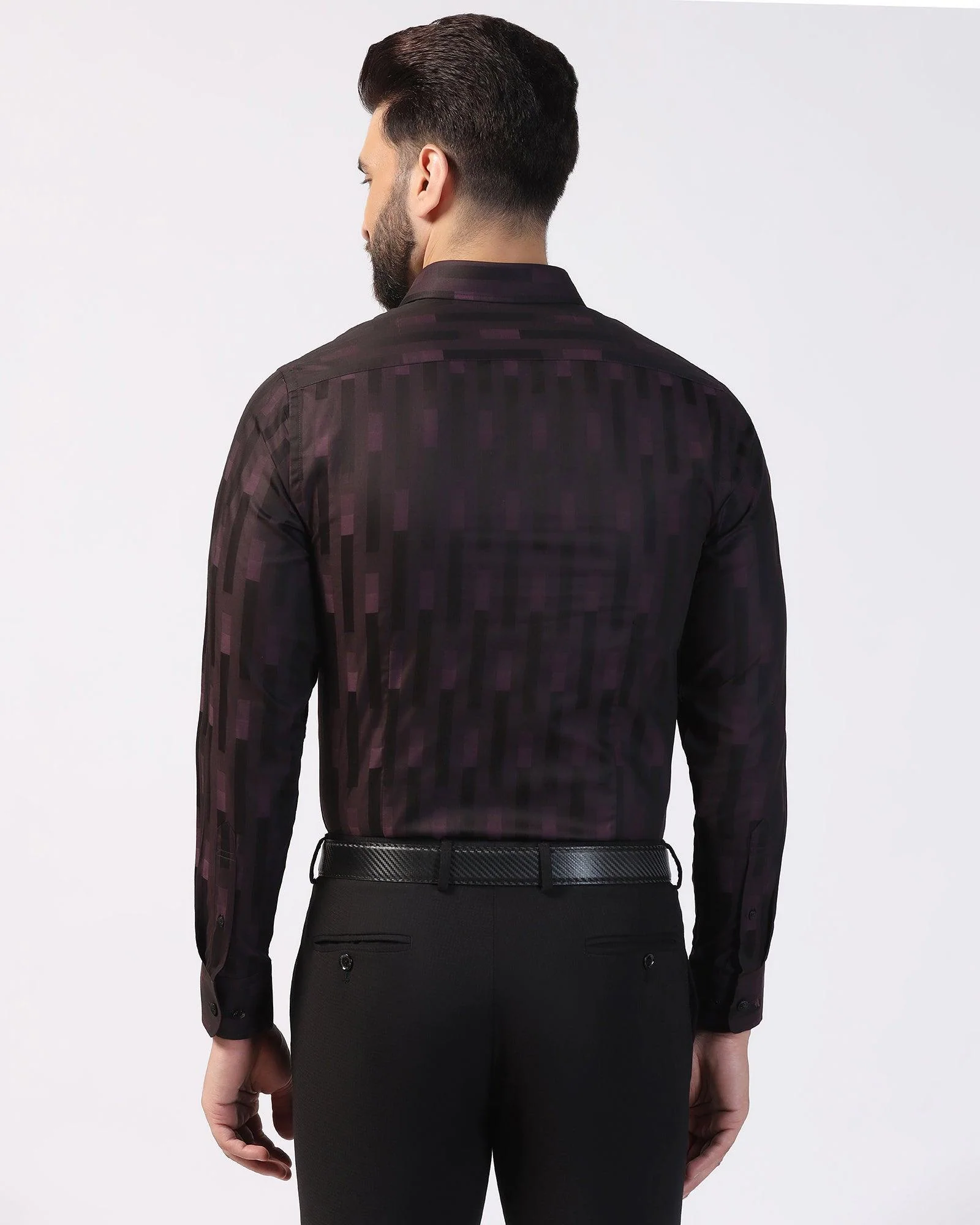 Formal Purple Printed Shirt - Jordan - Image 2