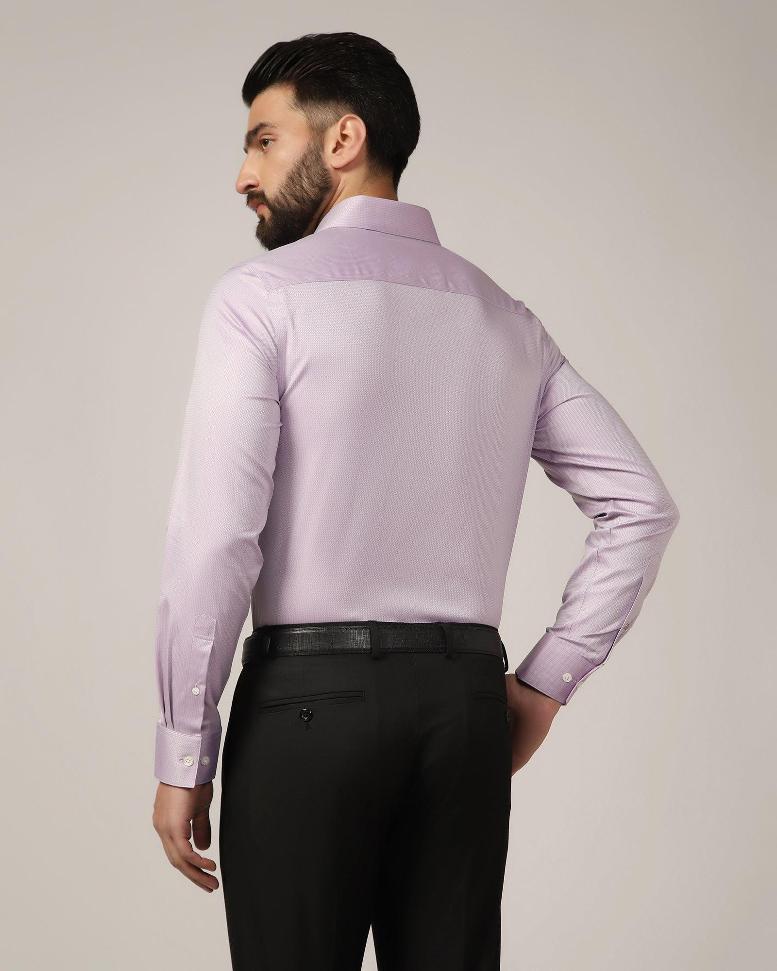 Luxe Formal Purple Textured Shirt - Richmond - Image 2