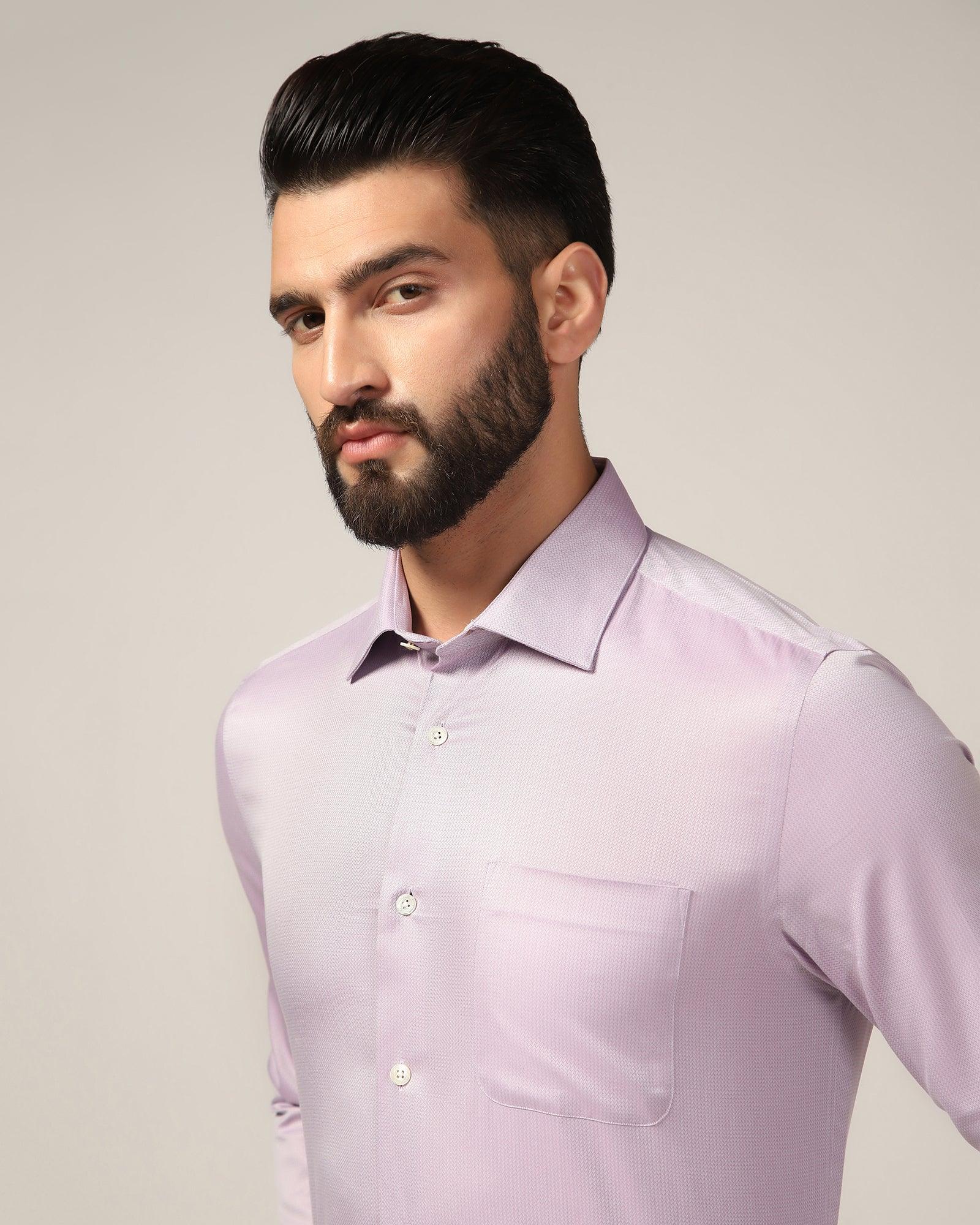 Luxe Formal Purple Textured Shirt - Richmond - Image 4