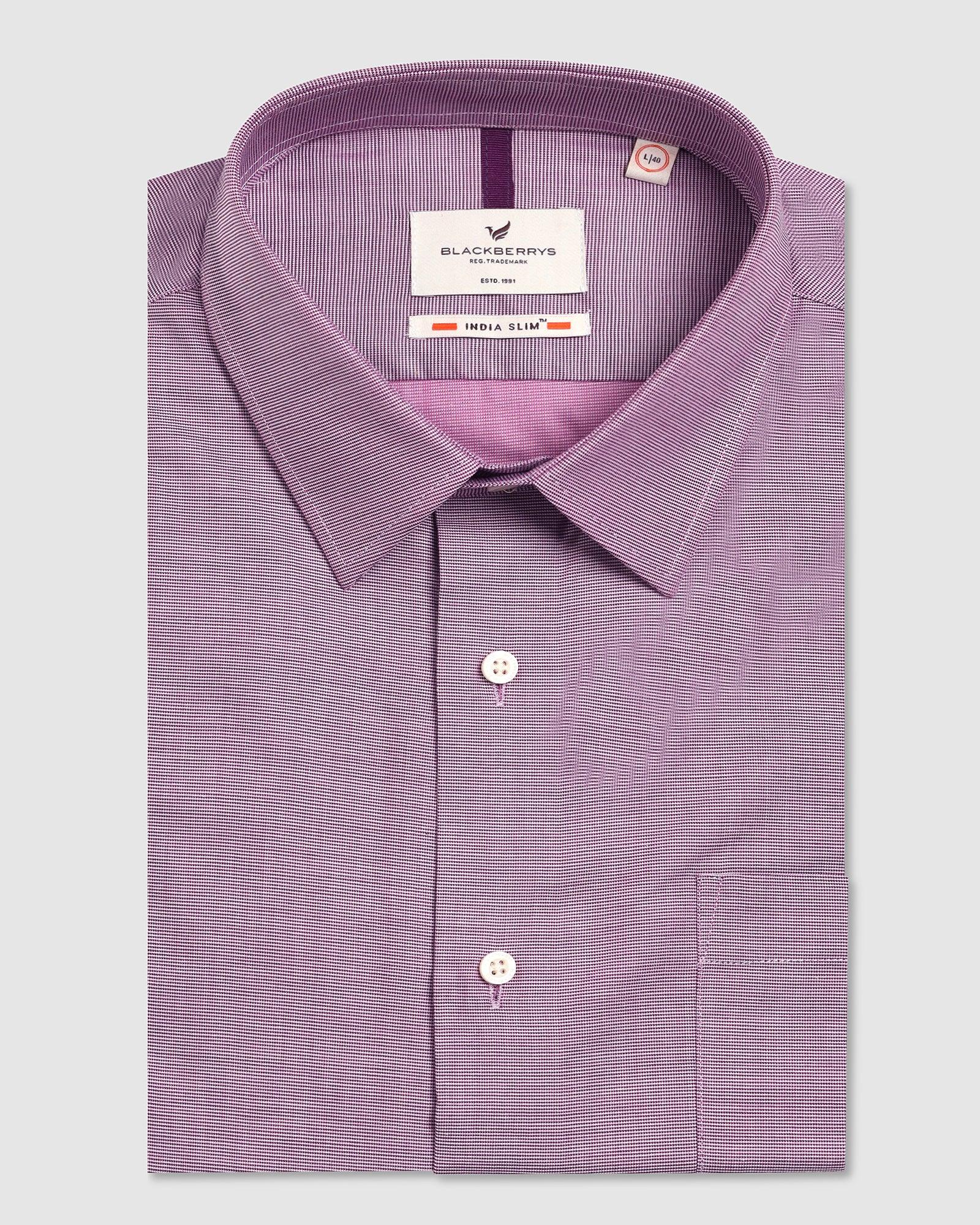 Formal Purple Textured Shirt - Robot - Image 5