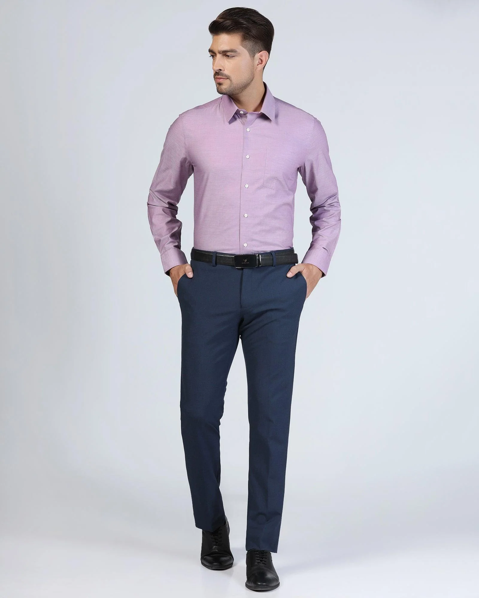 Formal Purple Textured Shirt - Robot - Image 8