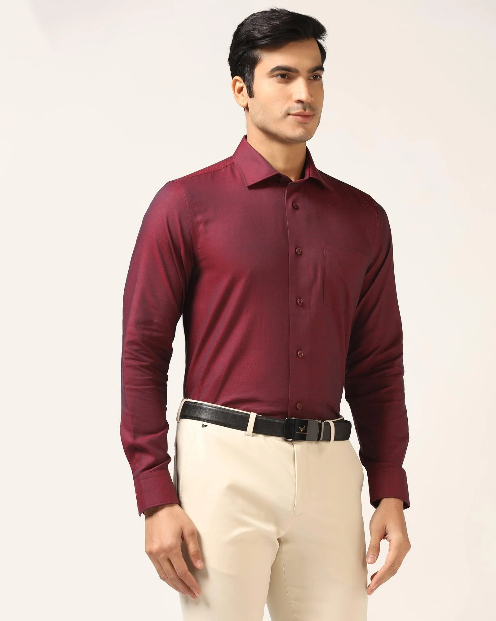 Formal Red Textured Shirt - Brat - Image 8