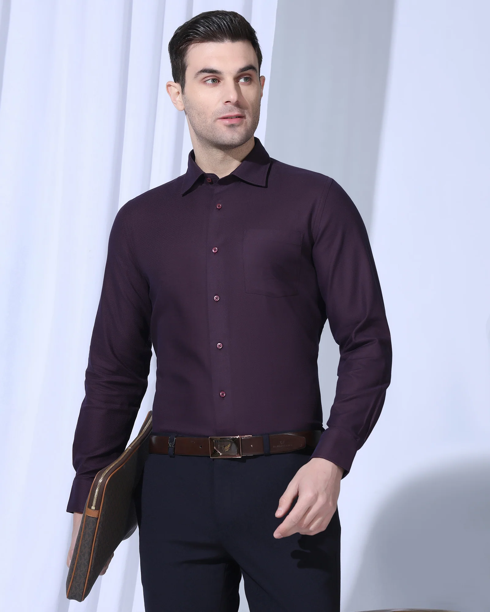 Formal Red Textured Shirt - Lotto