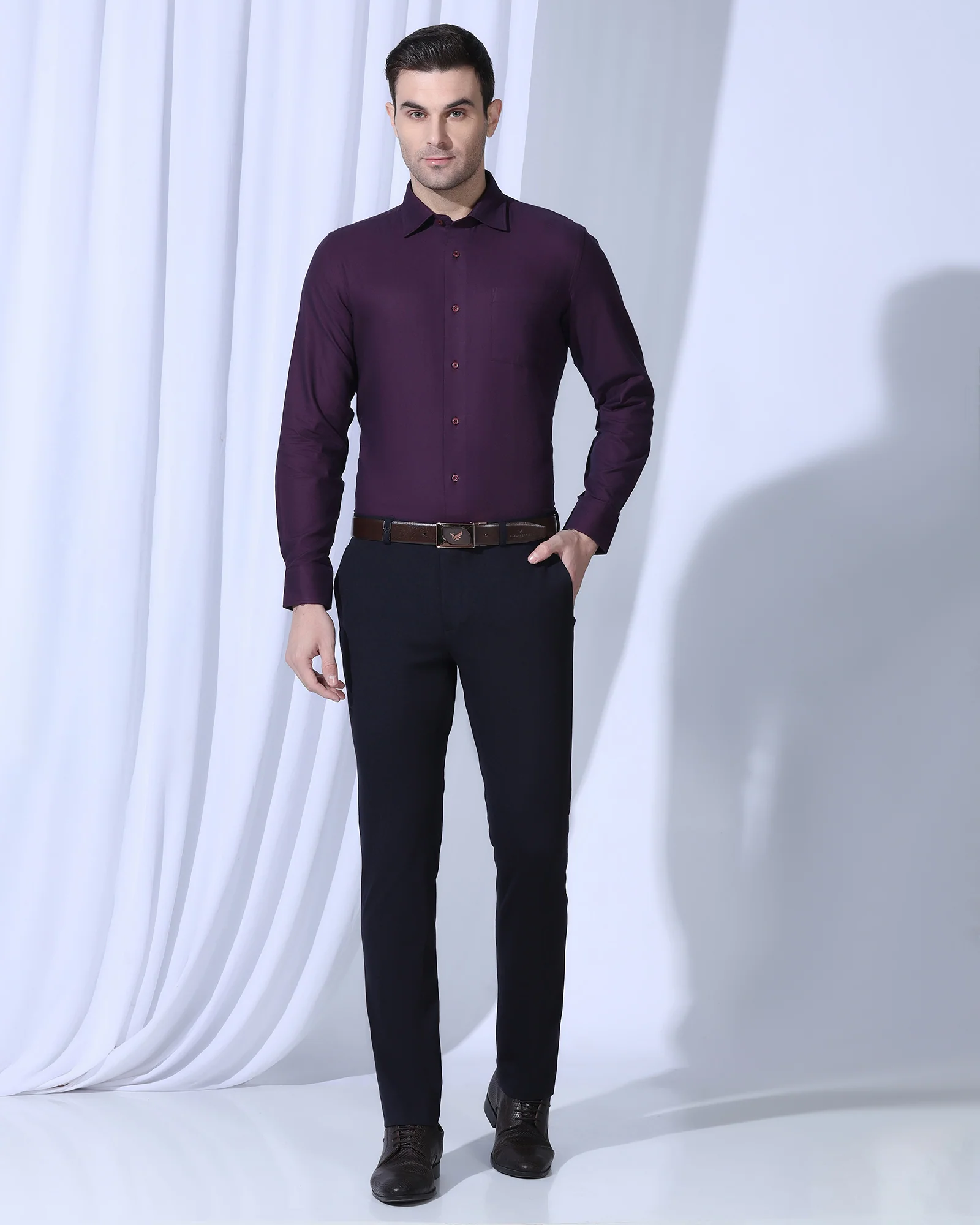 Formal Red Textured Shirt - Lotto - Image 3