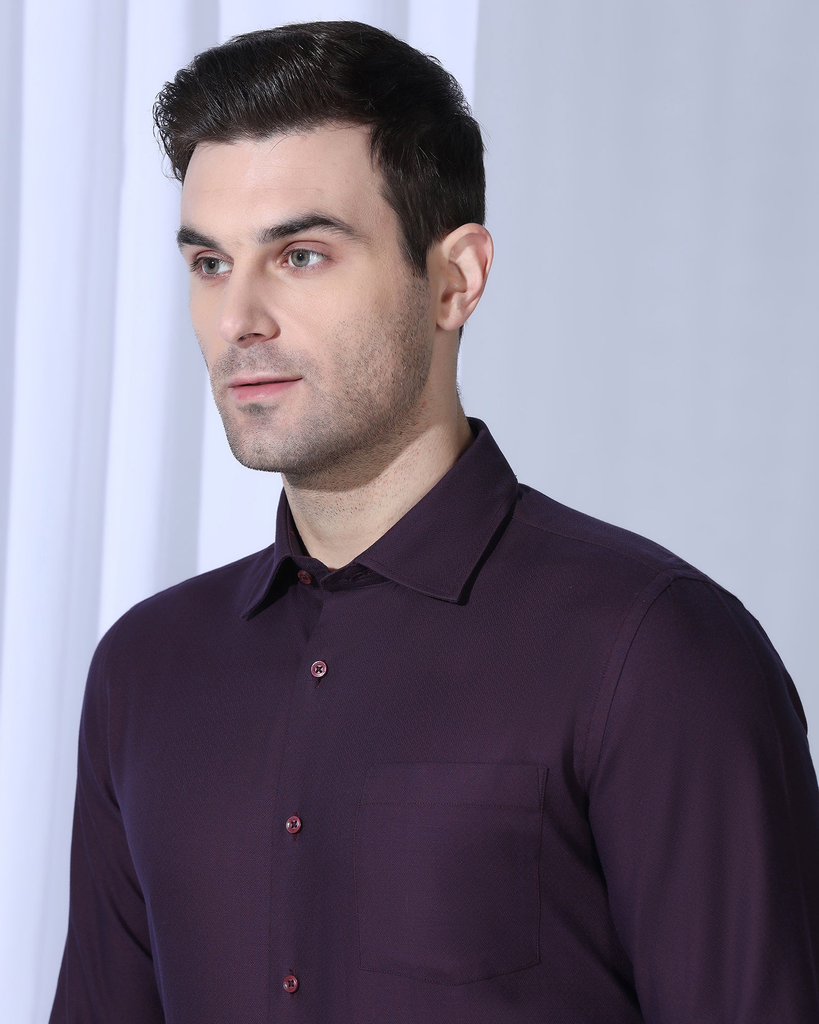 Formal Red Textured Shirt - Lotto - Image 4